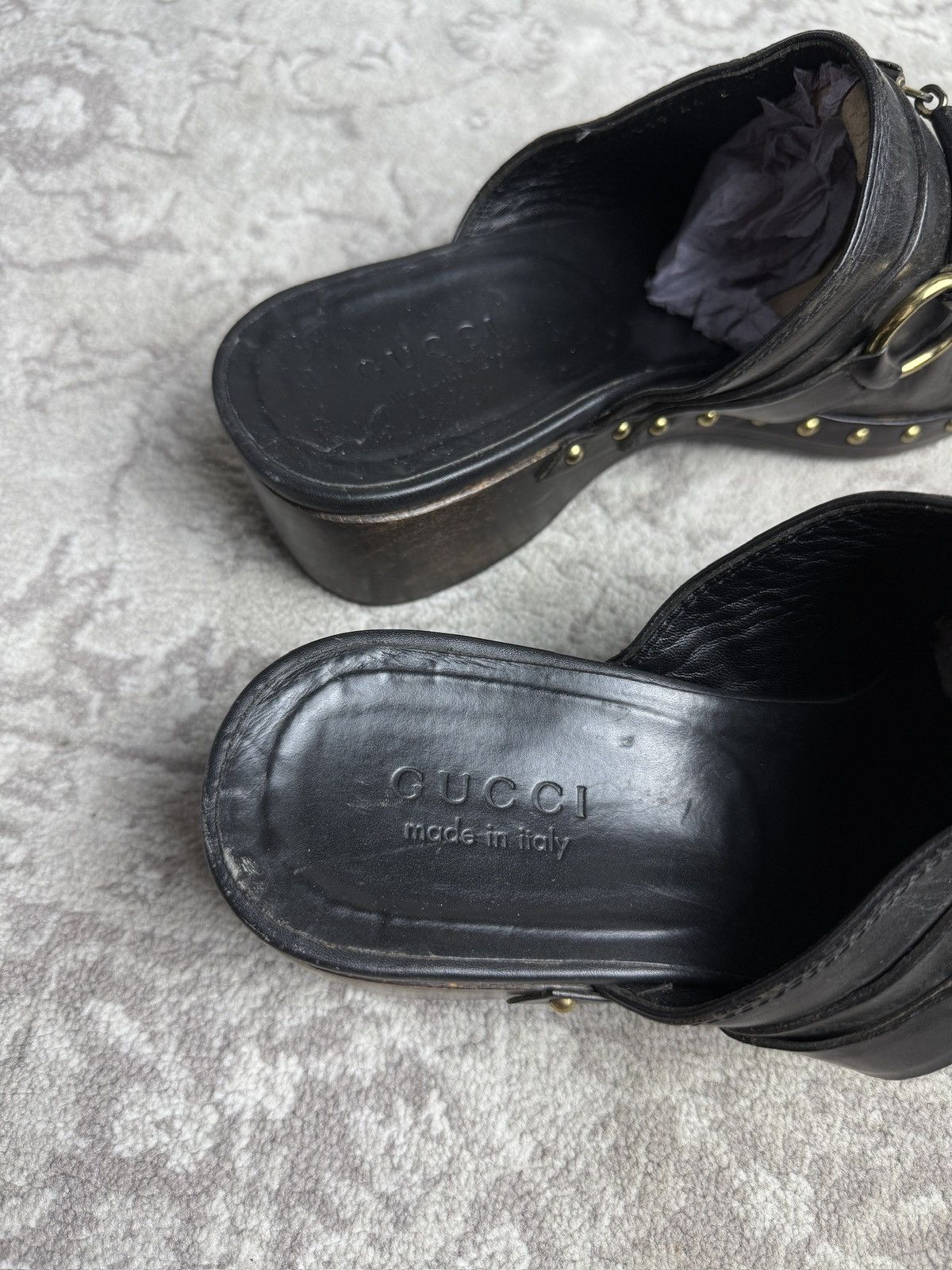 Gucci Gucci black horsebit leather clogs mules US10 designer luxury Size US 10 / EU 43 - 7 Thumbnail