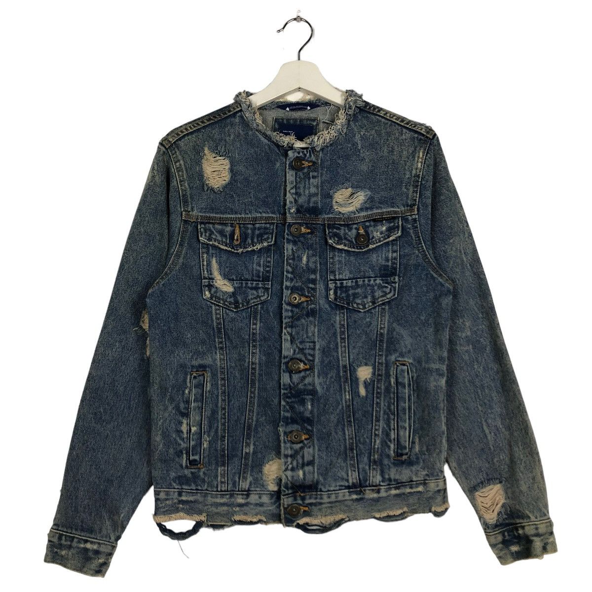 Japanese Brand × Zara 🔥 ZARA MAN DISTRESS DENIM JACKET Size US S / EU 44-46 / 1 - 2 Thumbnail