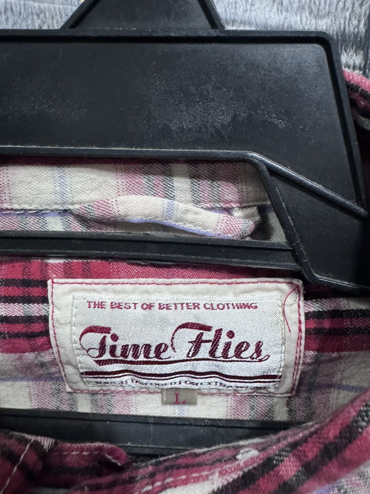 Flannel vintage Flannel Time Flies Patcher design double pocket Size US L / EU 52-54 / 3 - 3 Thumbnail