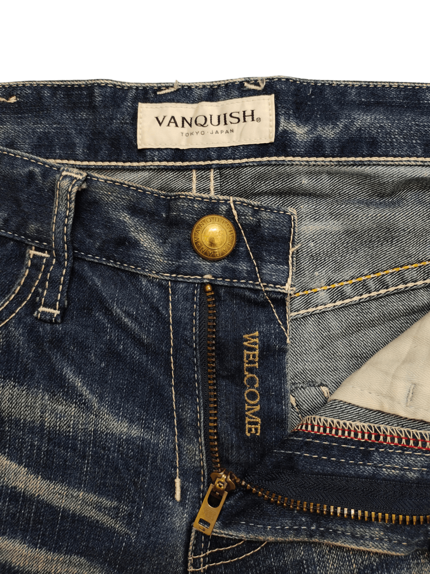 A.F.F.A. × Undercover Vanquish Clawmark Distress Faded Painted Jeans Slim Fit Size US 29 - 18 Thumbnail