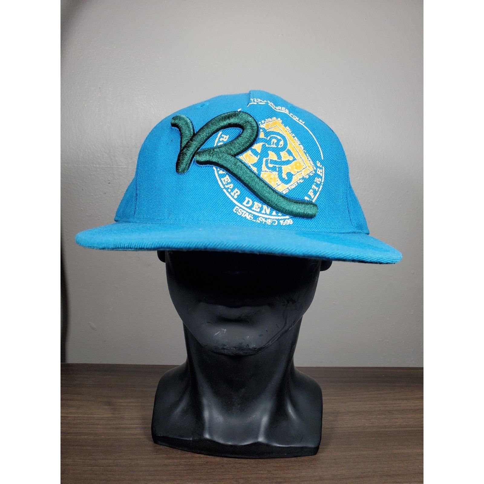 Rocawear Rocawear Teal Blue Cap Hat Sz 7 1/4 JAY Z Faded Logo *READ* Size ONE SIZE - 2 Thumbnail
