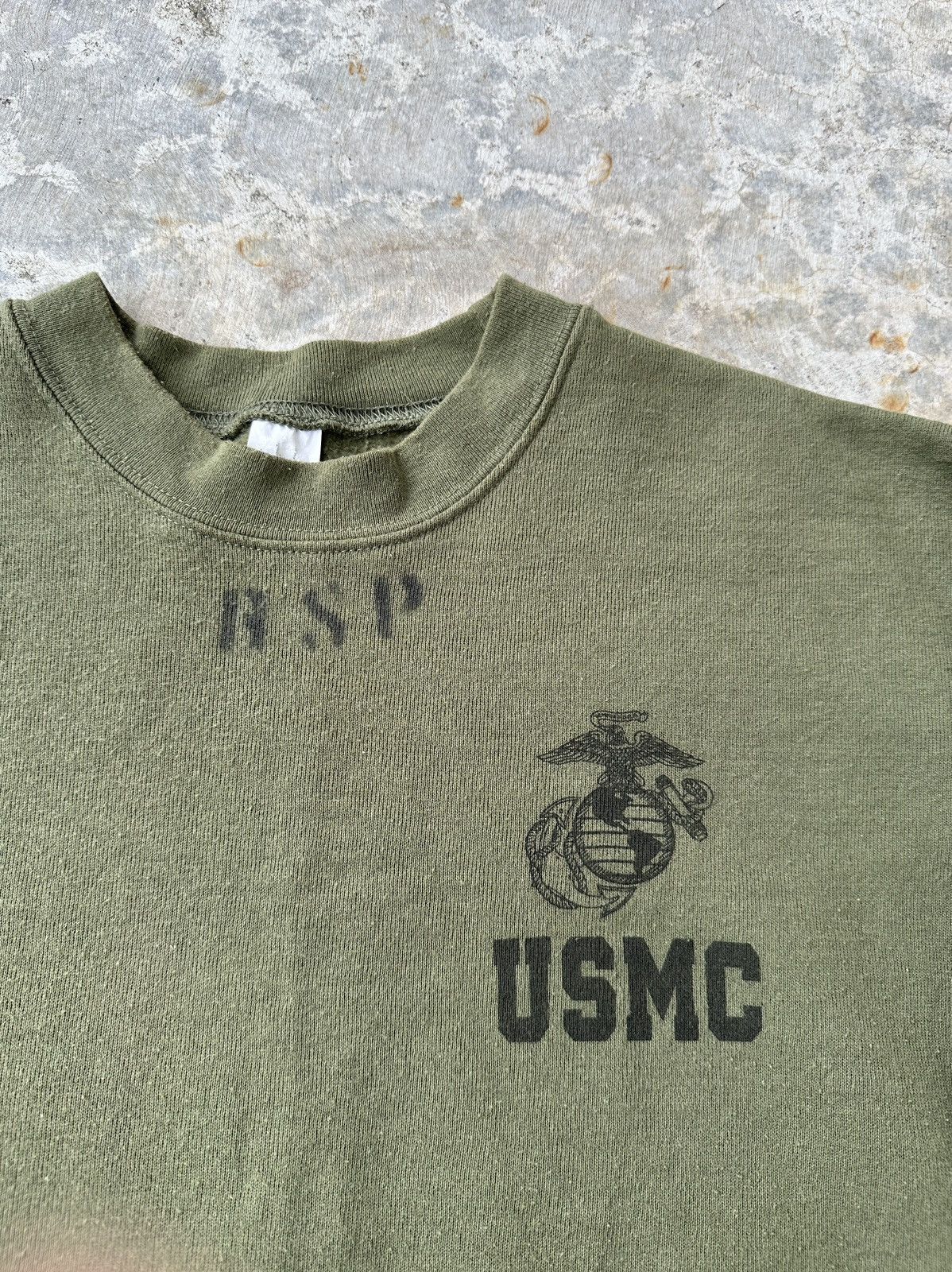Vintage USMC Military Army Stenciled prisoner print sweatshirt Size US M / EU 48-50 / 2 - 2 Thumbnail