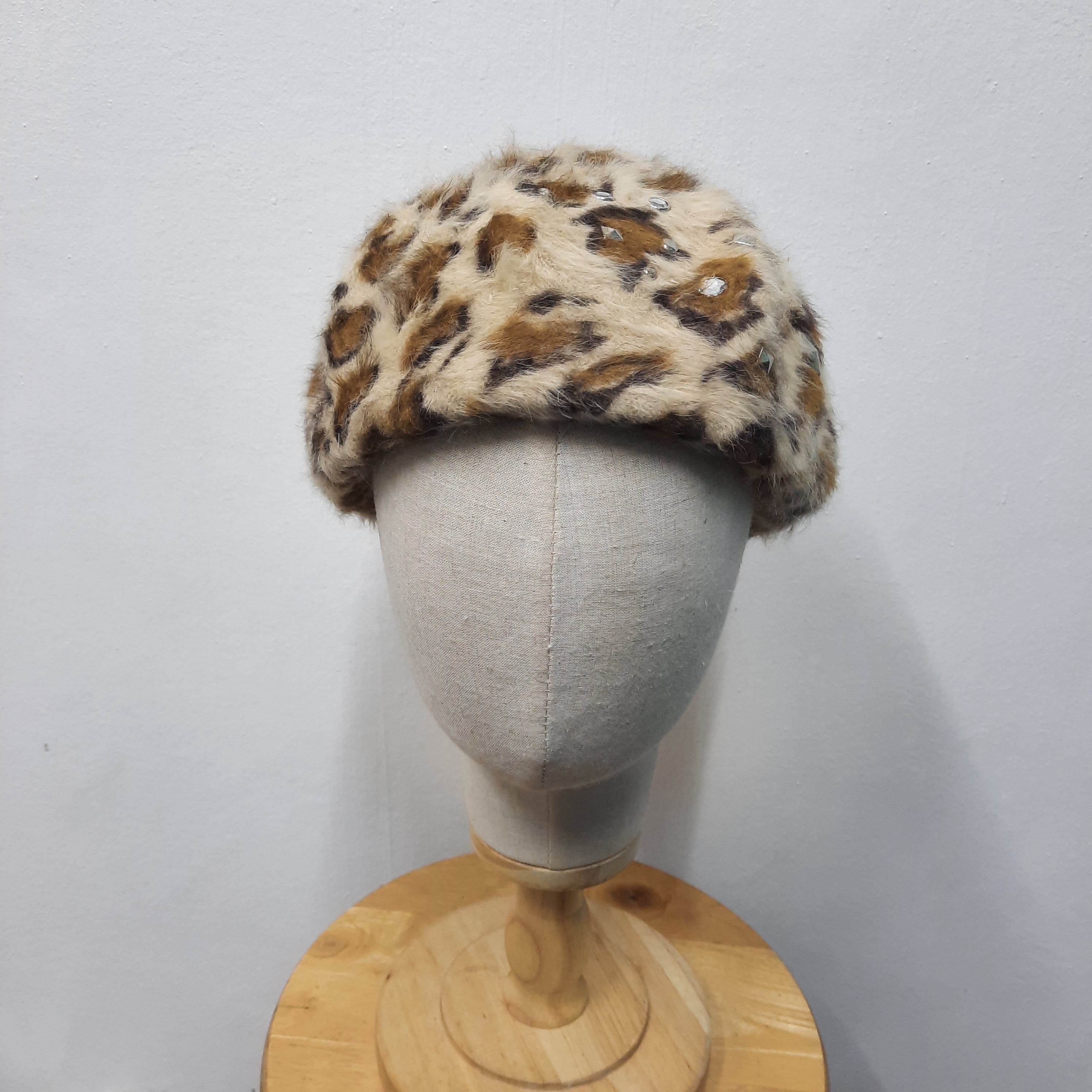 Tornado Mart 💥 Japanese brand punk rock style leopard fur beret hat Size ONE SIZE - 3 Thumbnail