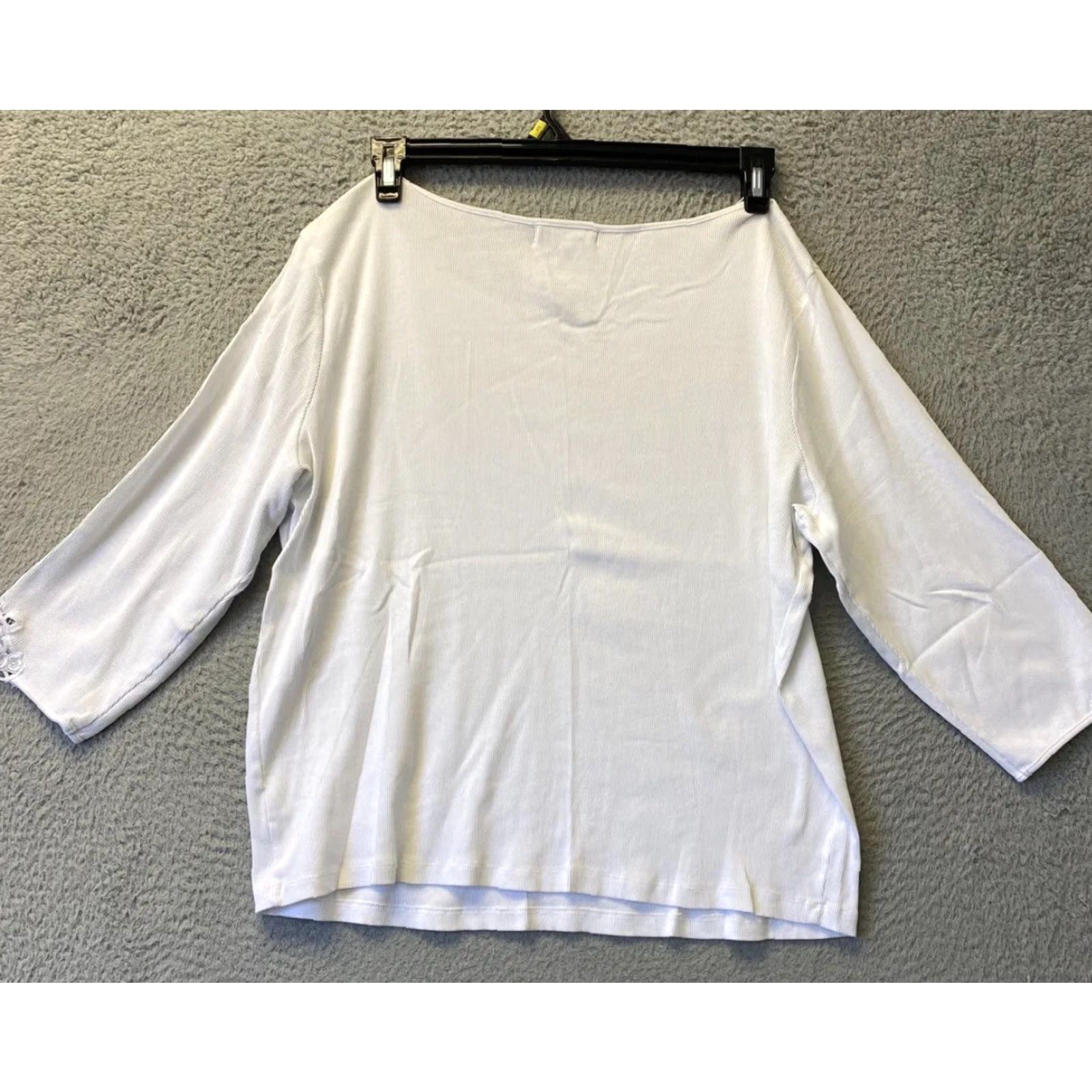 Ralph Lauren LAUREN RALPH LAUREN Women's Blouse 3XL White Collared Top - Metal Theme Size XXL / US 16-18 / IT 52-54 - 8 Thumbnail