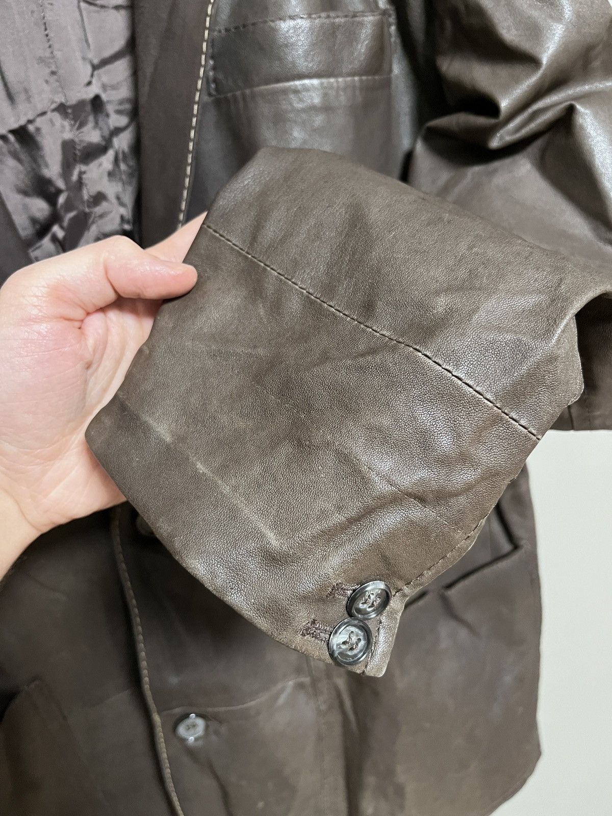 Mandelli Enrico Mandelli Dark Brown Leather Luxury Blazer Jacket Size US L / EU 52-54 / 3 - 9 Thumbnail