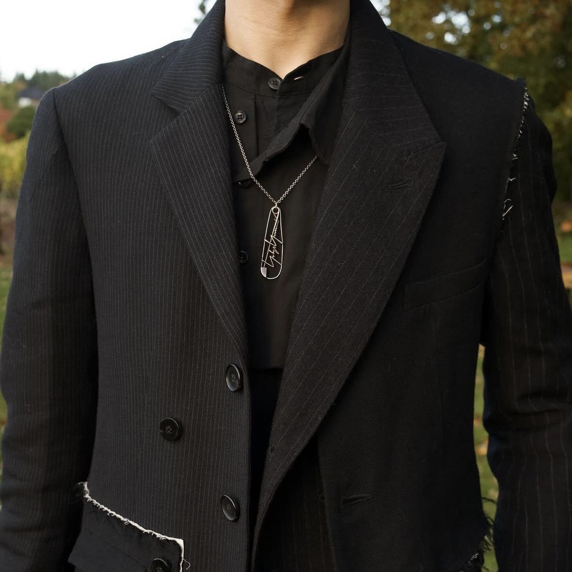 Yohji Yamamoto Pour Homme SS19 Safety Pin Brooch Necklace .925 silver Size ONE SIZE - 9 Thumbnail