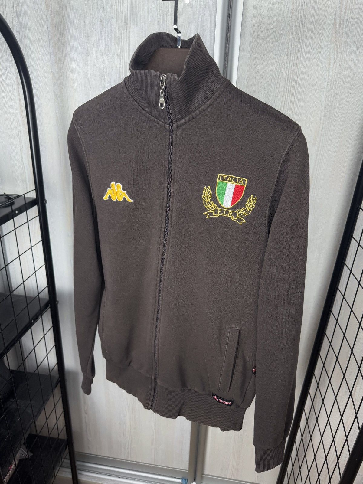 Kappa Kappa Brown vintage big logo full zip cotton pullover Size US L / EU 52-54 / 3 - 8 Thumbnail