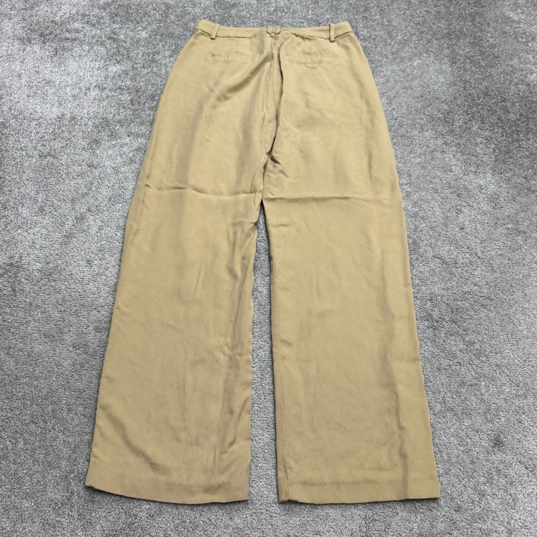 J.Crew J.CREW Factory Twill Wide-Leg Pants Womens 2 Tan Brown Pleated 28x29.5 Dress Pants Workwear Size 26" / US 2 / IT 38 - 2 Thumbnail