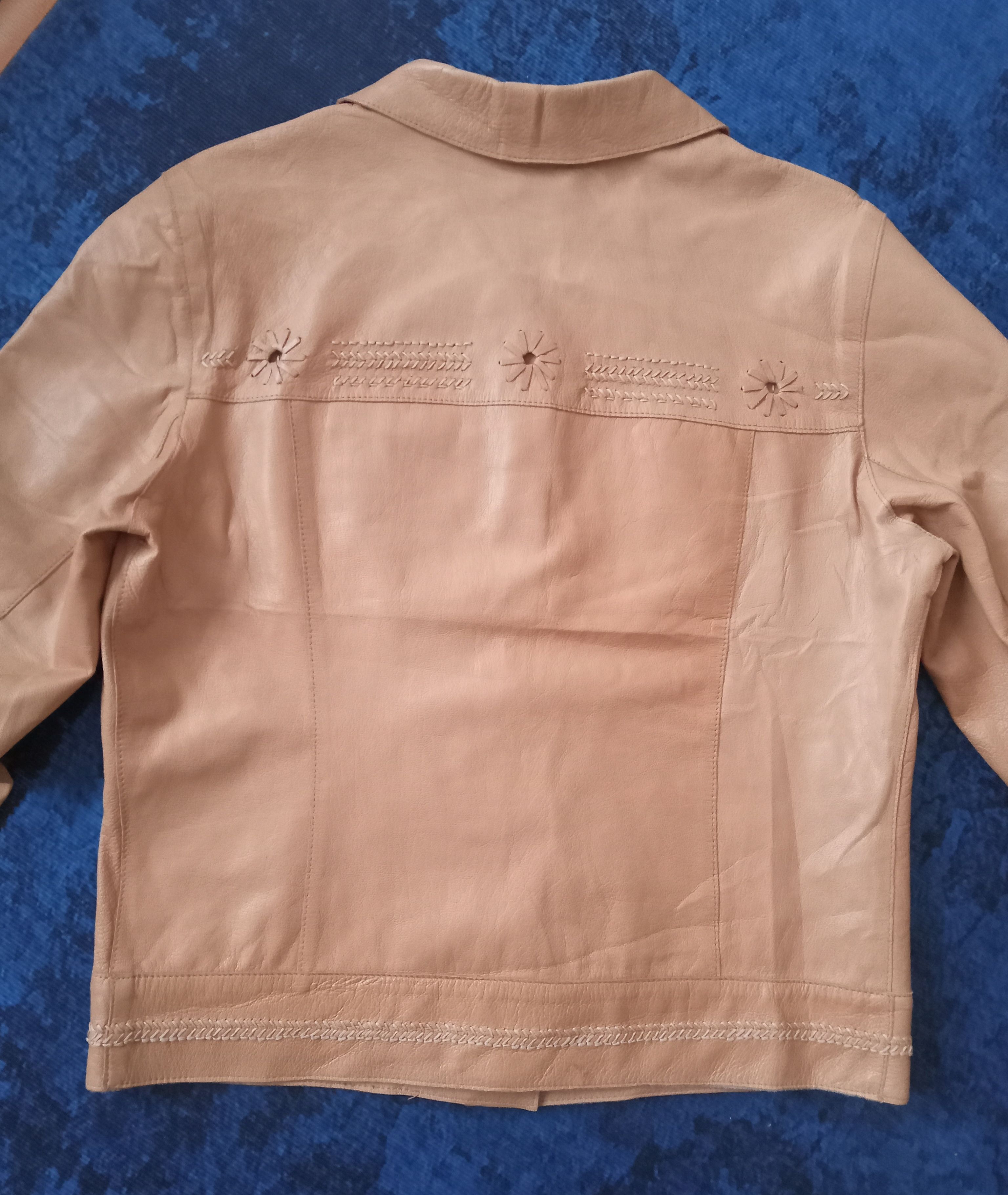 Designer Dual View Milano Ricamato A Mano Rare Design Leather Jacket Size L / US 10 / IT 46 - 9 Thumbnail