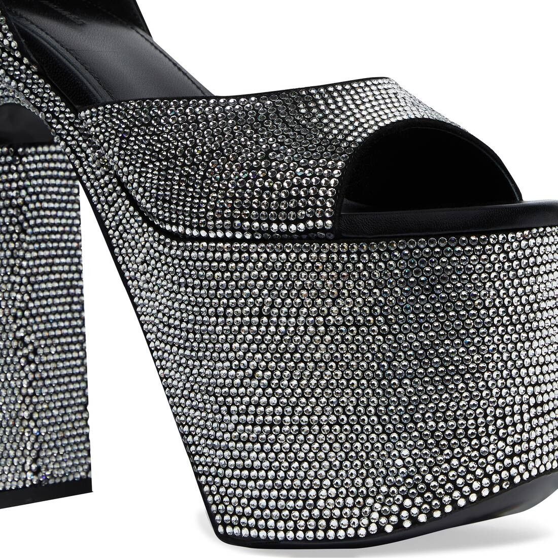 Balenciaga o1bcso1str0625 Camden 160mm Sandals With Rhinestones Black Size US 7 / IT 37 - 5 Thumbnail