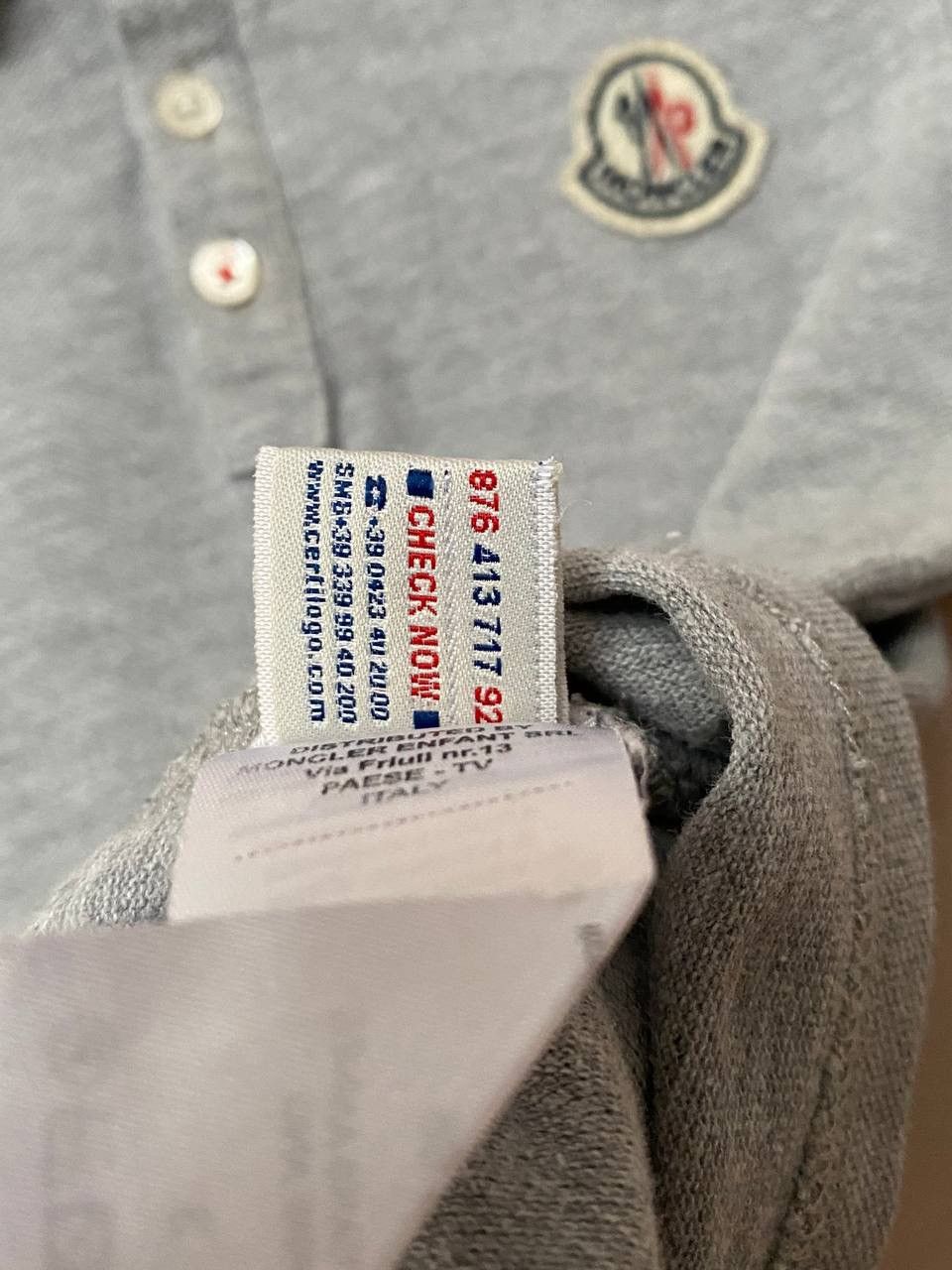 Moncler 📌 Moncler Boys Long Sleeve Polo Shirt In Grey Size XXS Size US XXS / EU 40 - 7 Thumbnail