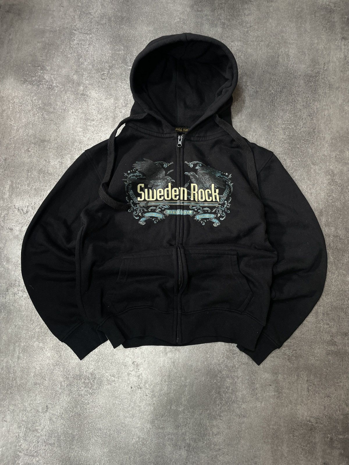 Vintage 🔥RARE🔥Rock Vintage Y2K Hoodie Spellout Boxy Fit Rock Tour Size XS / US 0-2 / IT 36-38 - 2 Thumbnail