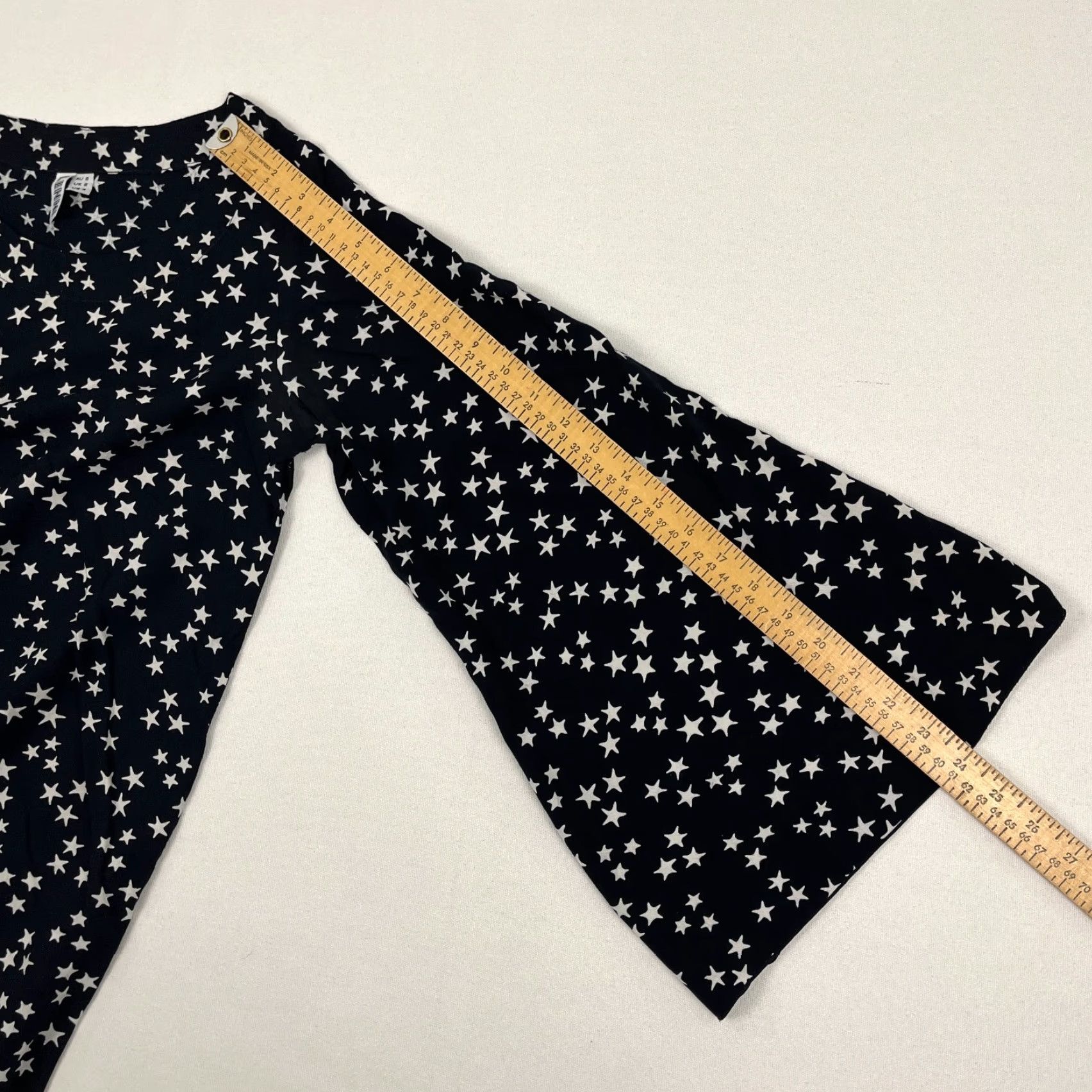 Vintage Lenni Blouse Women UK 8 / US 4 Black White Star Print Abstract Flared Tunic Womens Size S / US 4 / IT 40 - 6 Thumbnail