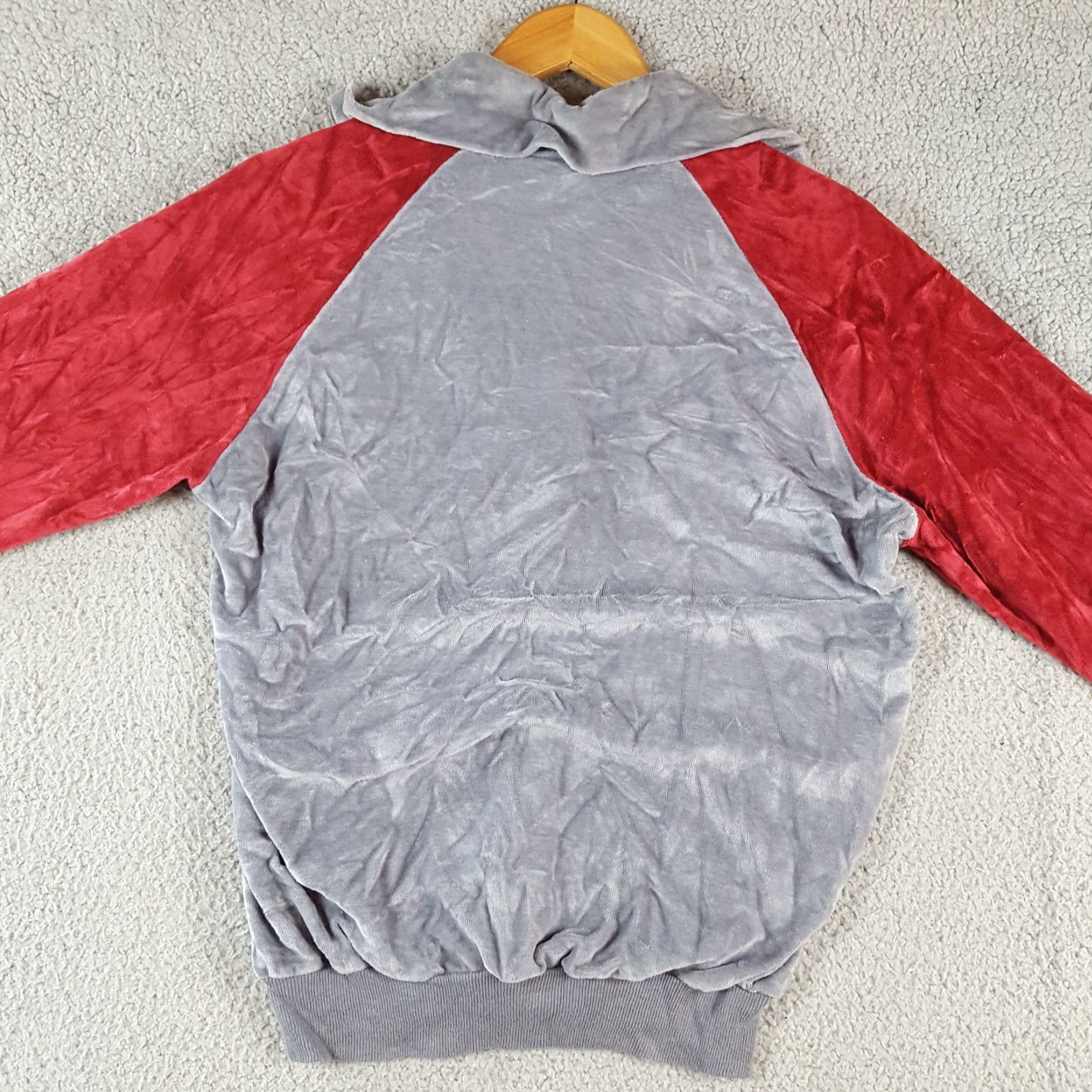 NICHOLAS VINTAGE Nicholas Velour Tracksuit Track Jacket Mens S Red 80s Windbreaker Zip Full Zip Embroidered Logo Pockets Athletic Retro Size US 29 - 4 Thumbnail
