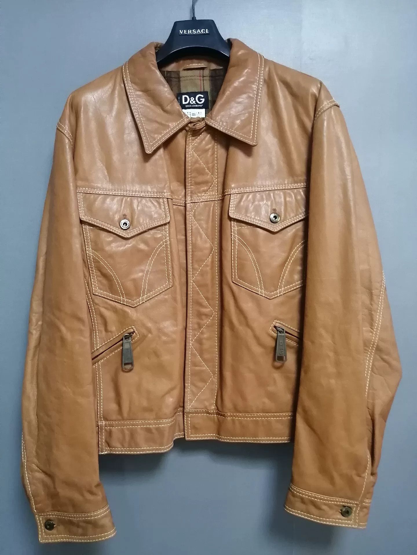 Dolce & Gabbana Dolce & Gabbana Vintage Leather Jacket Size US XXL / EU 58 / 5 - 1 Thumbnail