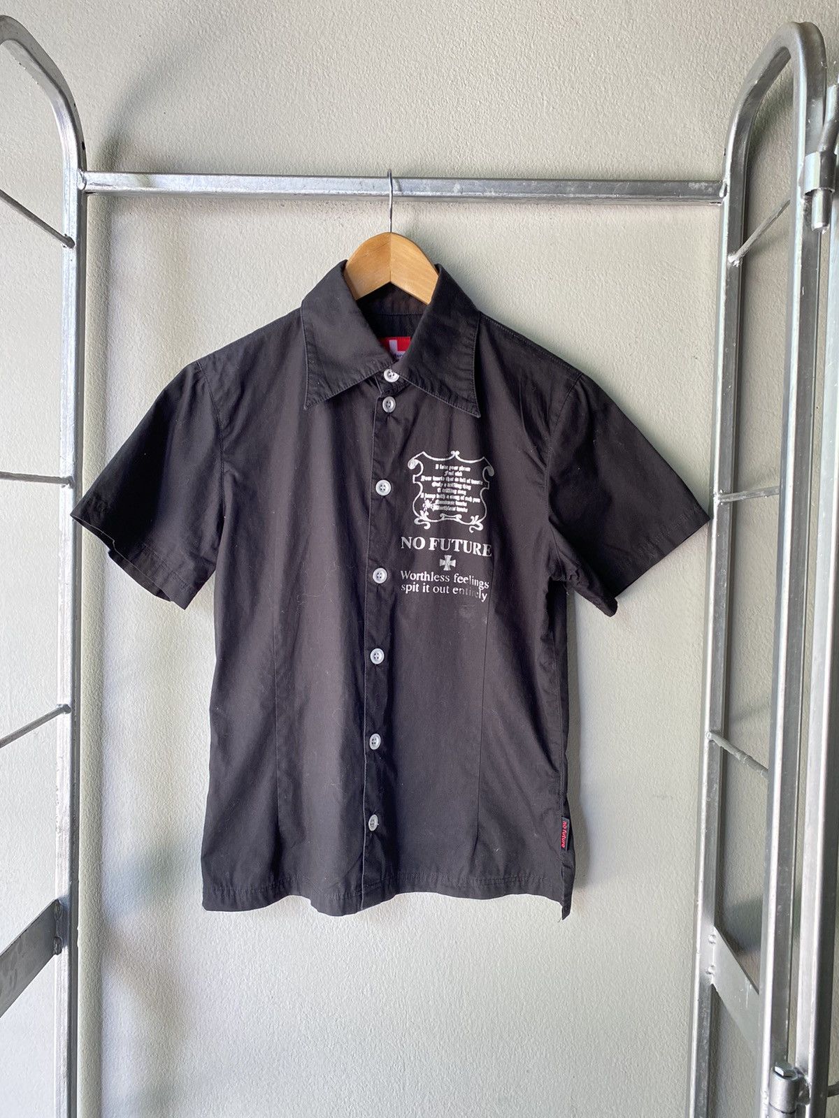 image of No Future Printed Black Shirt, Women's (Size Small)