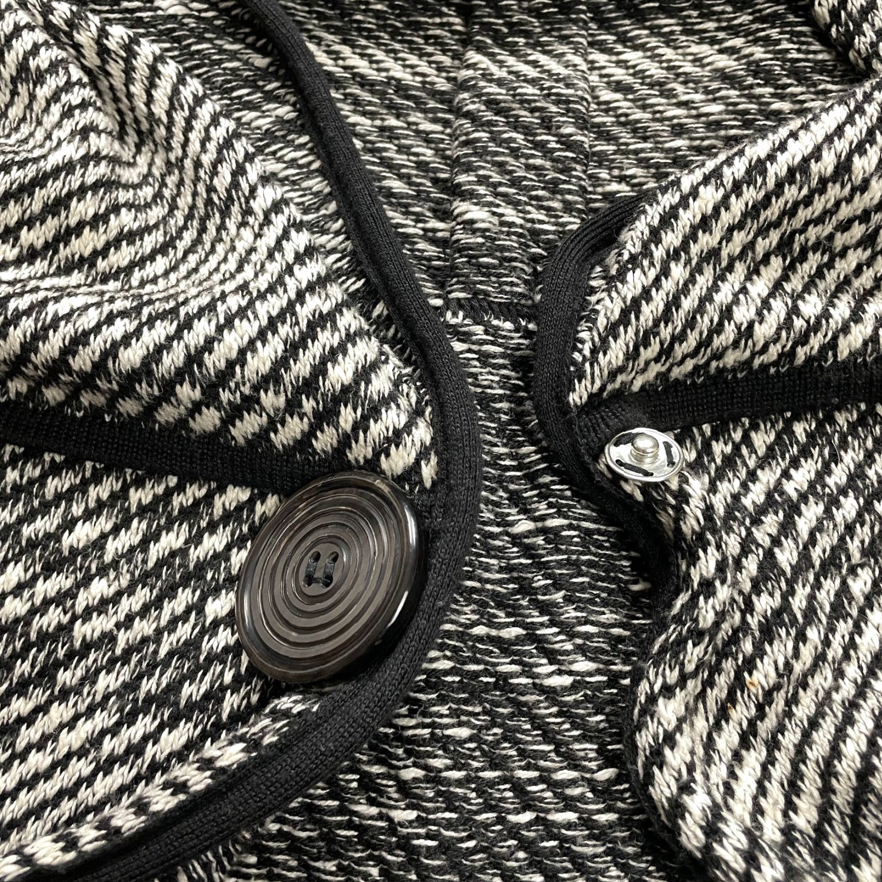 Vintage VINTAGE Willow Women's Coat Jacket Overcoat S Black White Striped Collared Fall Winter France Size S / US 4 / IT 40 - 7 Thumbnail