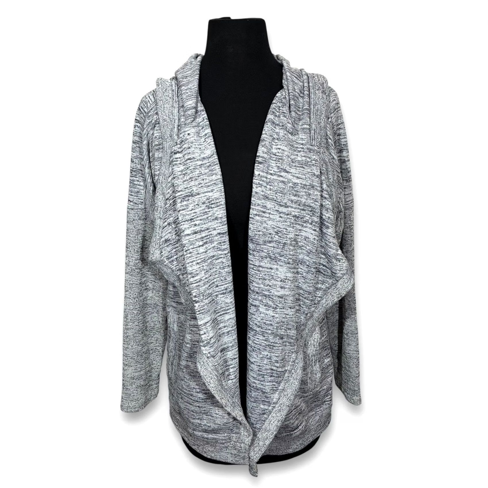 Athleta Athleta Cardigan Hoodie Open Front Heather Gray Womens Size S Knit Lightweight Pockets Drape Front Casual Activewear Loungewear Size S / US 4 / IT 40 - 2 Thumbnail