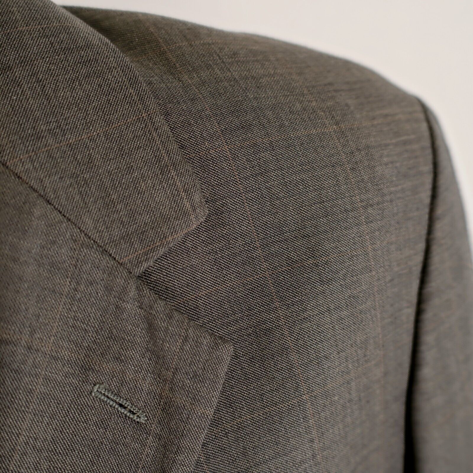 Brooks Brothers Brooks Brothers Gray Wool Sharksking W/ Brown Windowpane 3 B Size 44L - 2 Thumbnail