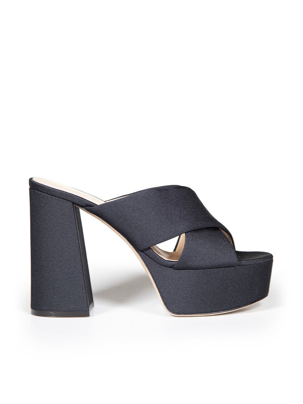 image of Gianvito Rossi Black Sheridan Platform Mule Shoess Shoes, Women's (Size 9)