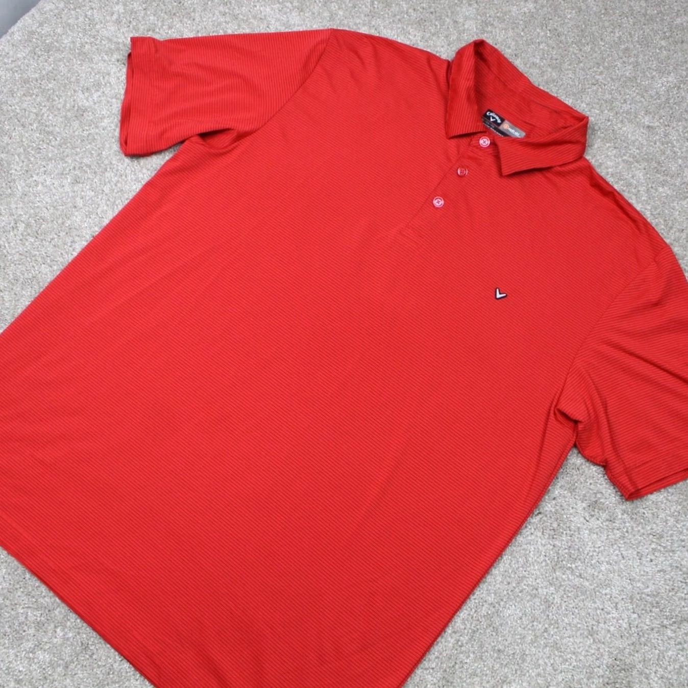 Callaway Callaway Opti-Dry Polo Shirt Mens XL Red w/ Black Stripes Short Sleeve Polo Golf Shirt Size US XL / EU 56 / 4 - 3 Thumbnail