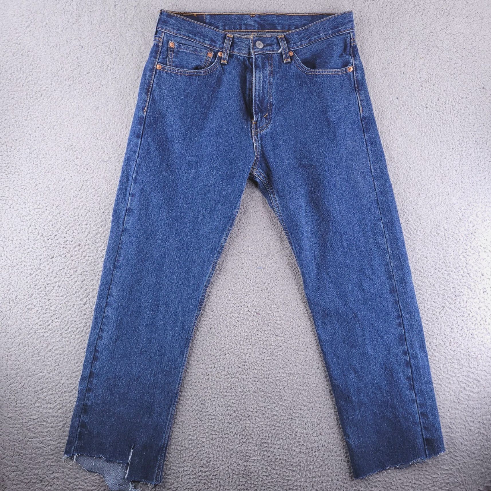 Levi's Levi's 505 Jeans Mens Regular Straight 32x28 Blue Denim Jeans Shirt? Size US 32 / EU 48 - 4 Thumbnail