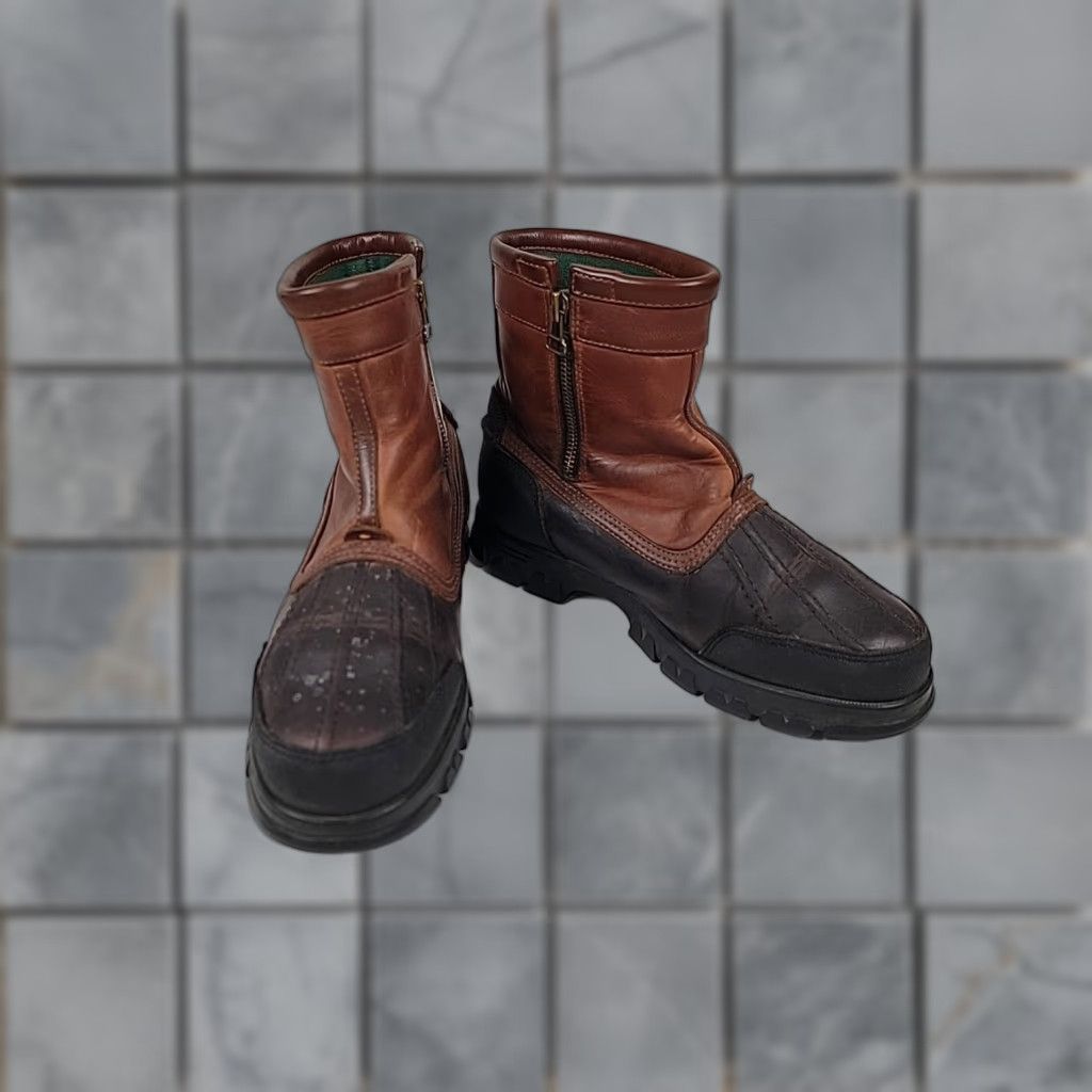 Vintage VINTAGE POLO Sport Ralph Lauren Ranger Duck Boots Women 7.5B Brown Leather Zip Ankle Boots West Size US 8 / IT 38 - 1 Thumbnail
