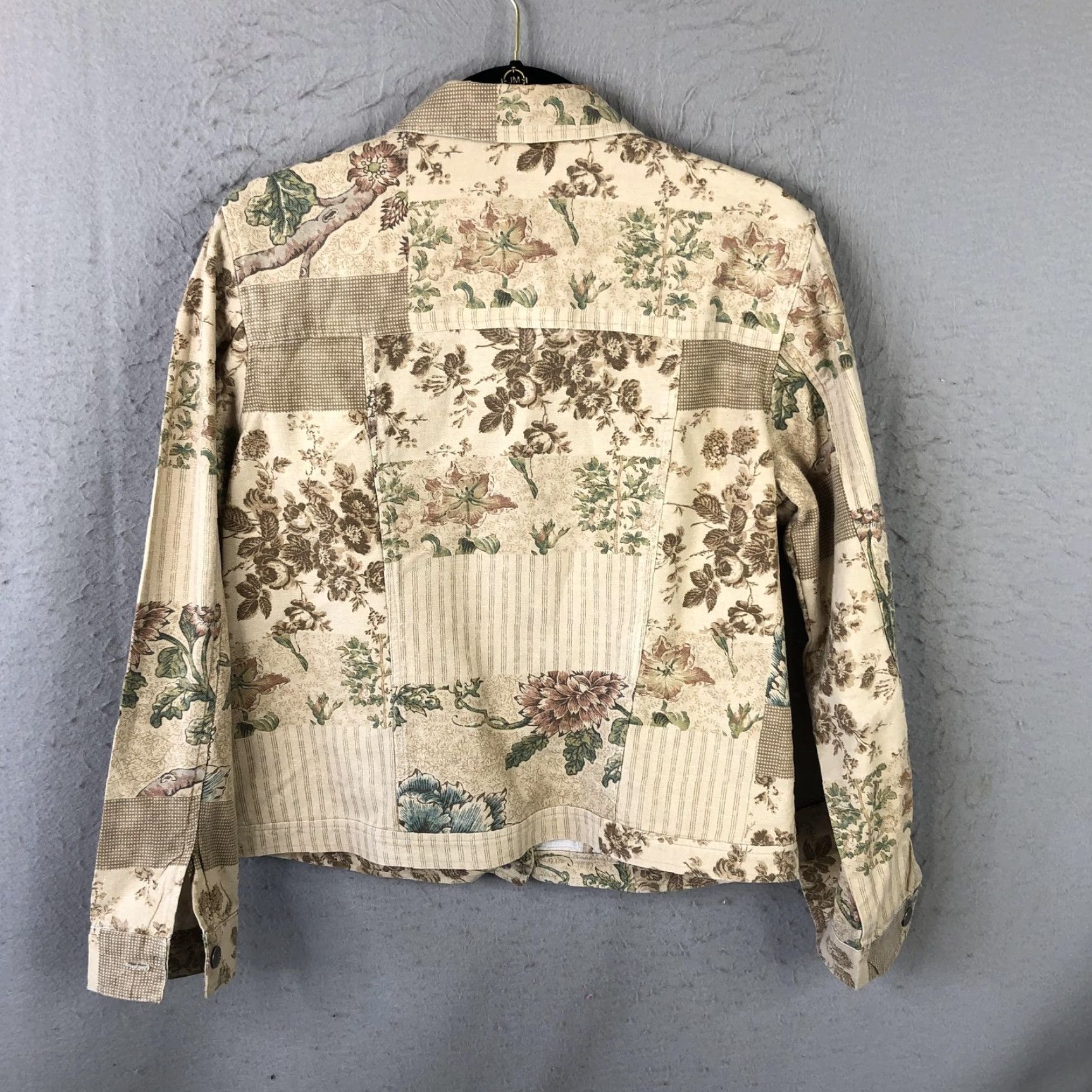 Coldwater Creek VINTAGE Coldwater Creek Jacket Womens M Beige Floral Canvas Snap Front USA Cottagecore Size M / US 6-8 / IT 42-44 - 2 Thumbnail
