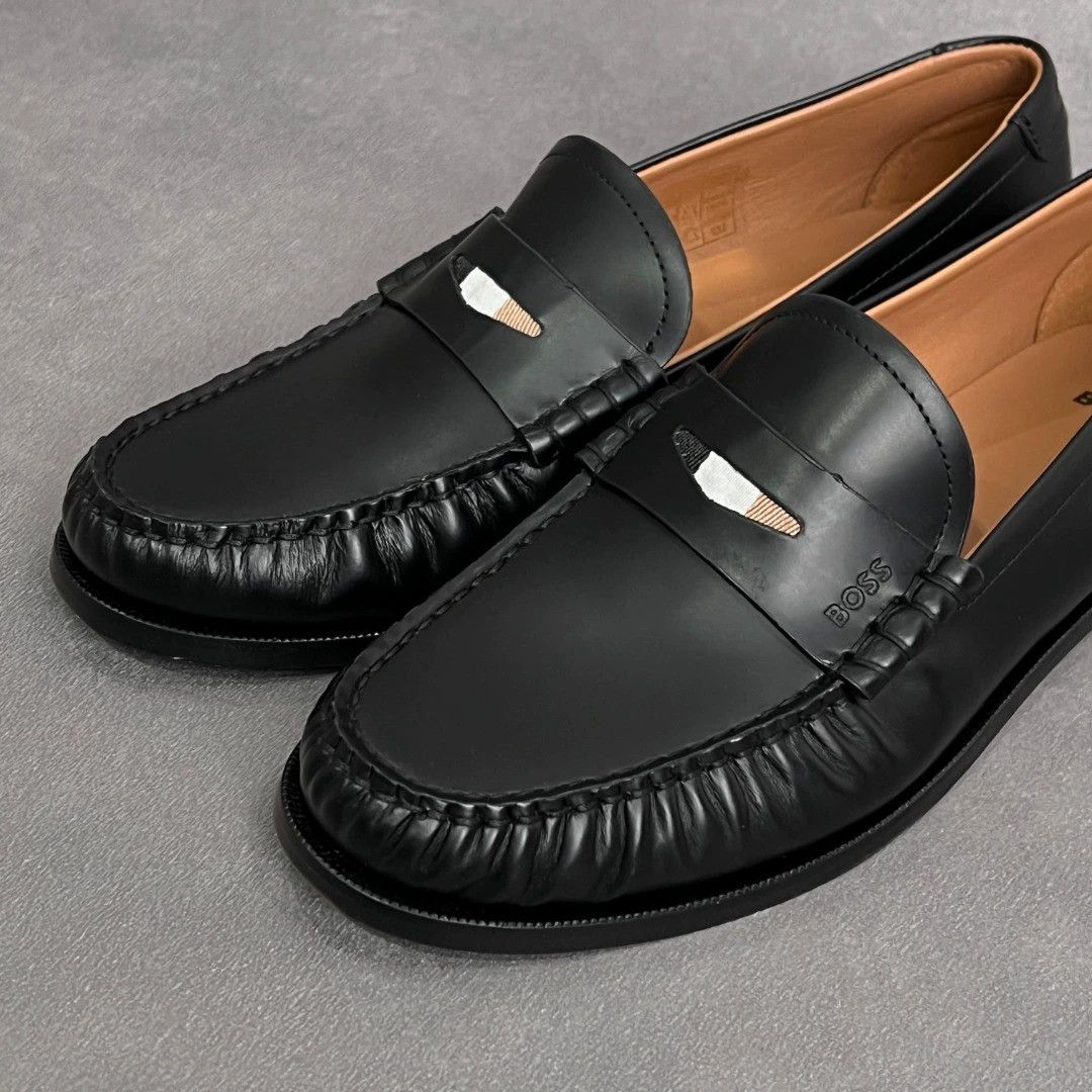 Hugo Boss HUGO BOSS Black Leather Loafers Size US 9 / IT 39 - 4 Thumbnail