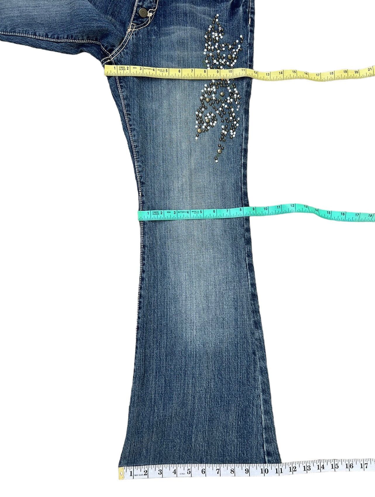 Tornado Mart Vintage Tornado Mart Japan Beaded Denim Super Flare Jeans Size US 30 / EU 46 - 4 Thumbnail