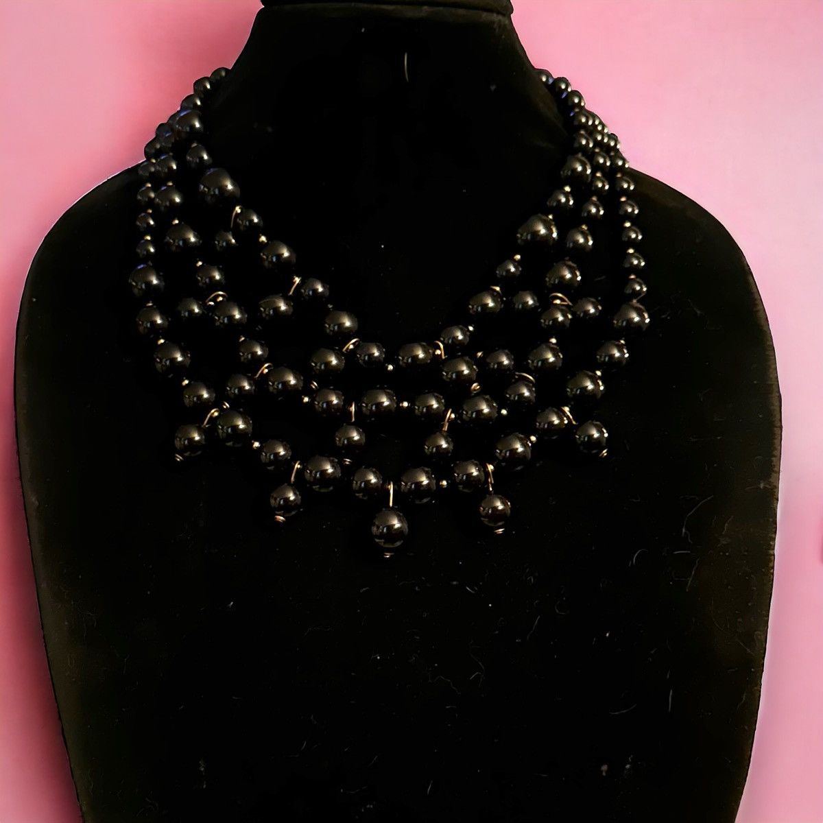 Kenneth Jay Lane Vintage Kenneth Jay Lane triple strand black bead necklace Size ONE SIZE - 1 Thumbnail