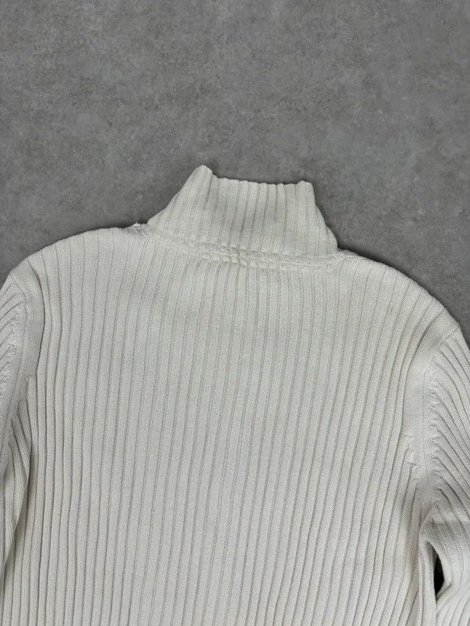 Jean Paul Gaultier 2000s Jean Paul Gaultier Cream Cotton Ribbed Zip-up Sweater Size US M / EU 48-50 / 2 - 6 Thumbnail