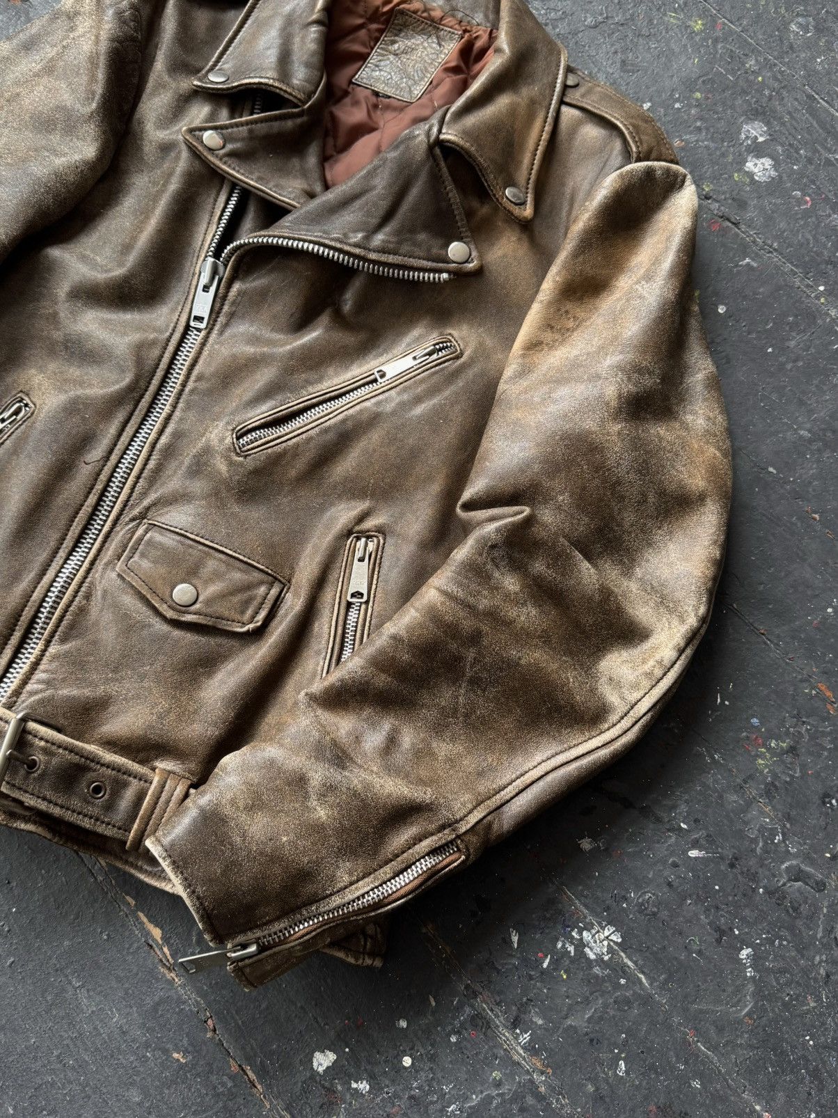 Genuine Leather Vintage German Cowhide Leather Motorcycle Jacket Distressed Size US L / EU 52-54 / 3 - 22 Thumbnail