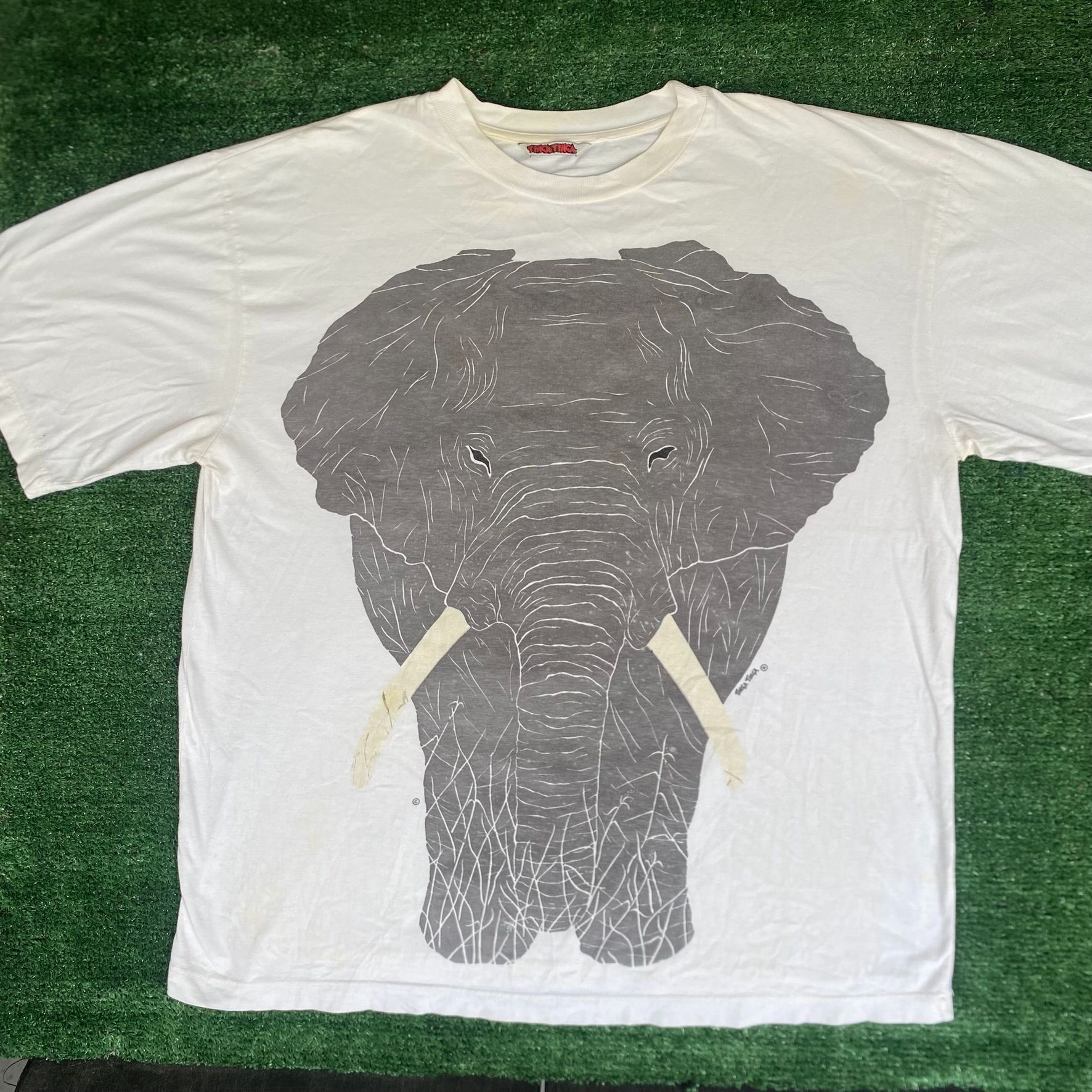 Vintage Vintage 90s Elephant Nature Shirt Animal Artwork AOP Tee Size US XL / EU 56 / 4 - 1 Thumbnail
