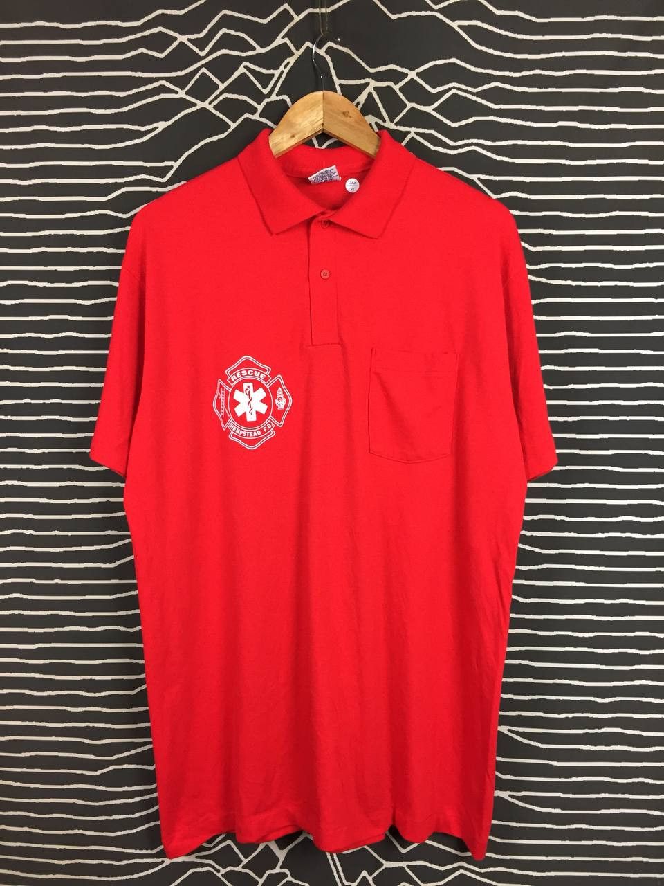 Vintage Vtg 90s Hempstead Fire Department Maltese Cross Polo Shirt Size US XL / EU 56 / 4 - 1 Thumbnail