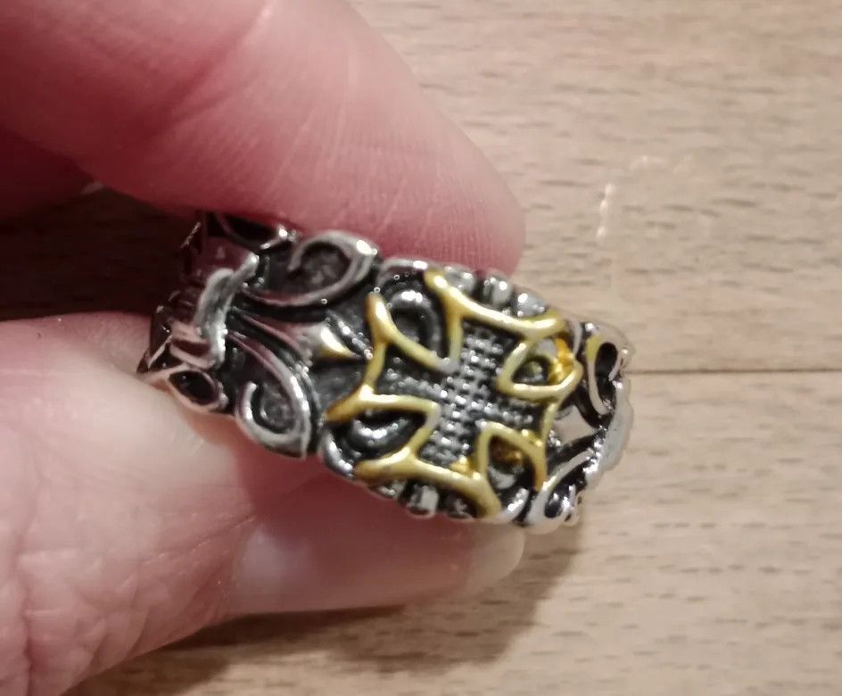 Jewelry Adjustable Punk Large Cross Ring Size ONE SIZE - 4 Thumbnail