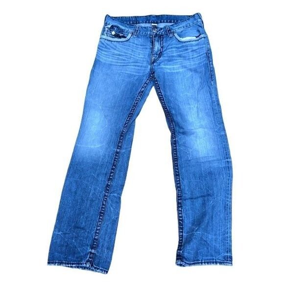 True Religion Rare True Religion Jeans Size 34 STRAIGHT FLAP OUTLINE MIDNI Size US 34 / EU 50 - 4 Thumbnail