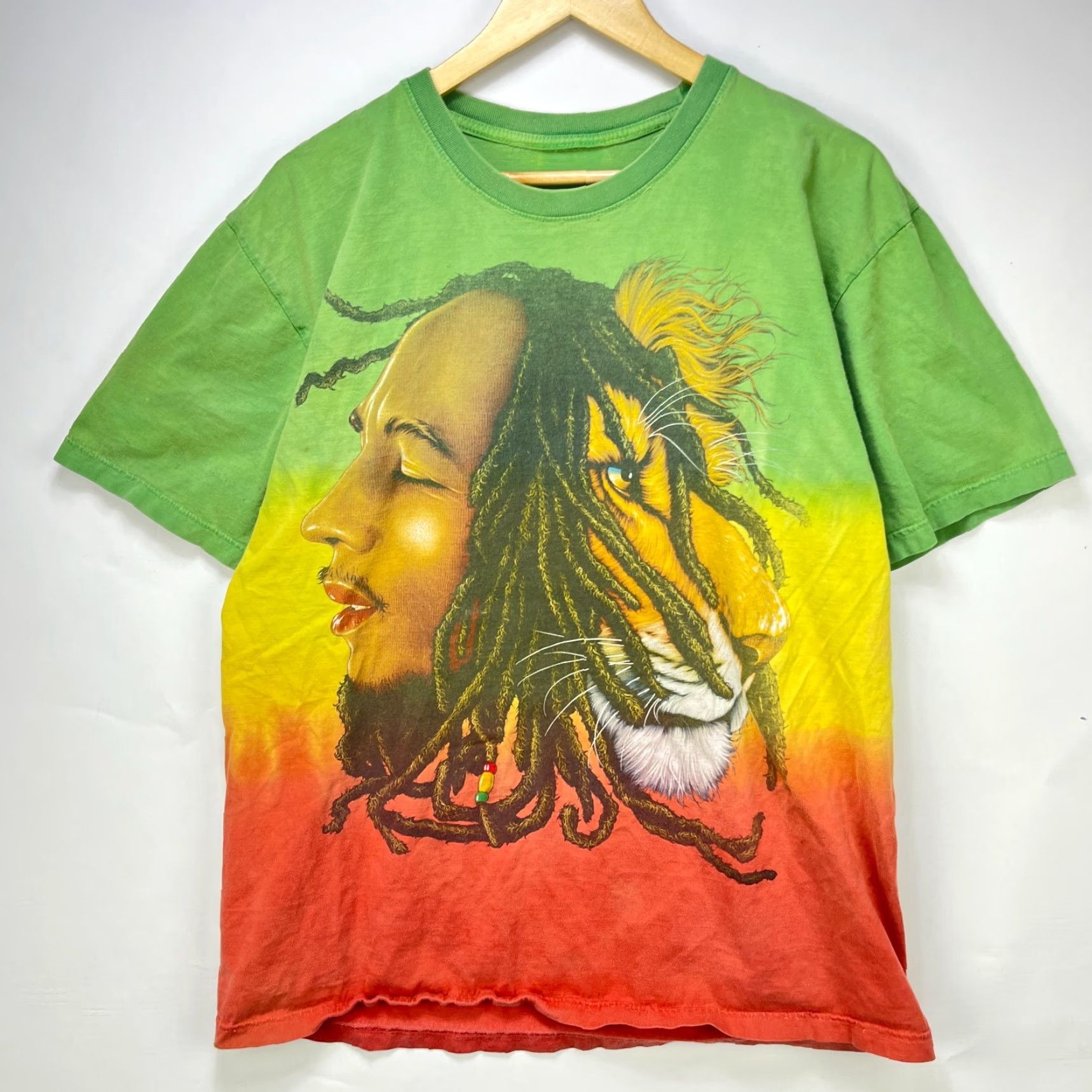 Vintage VINTAGE Bob Marley T-Shirt XL Green Men Size US XL / EU 56 / 4 - 2 Thumbnail