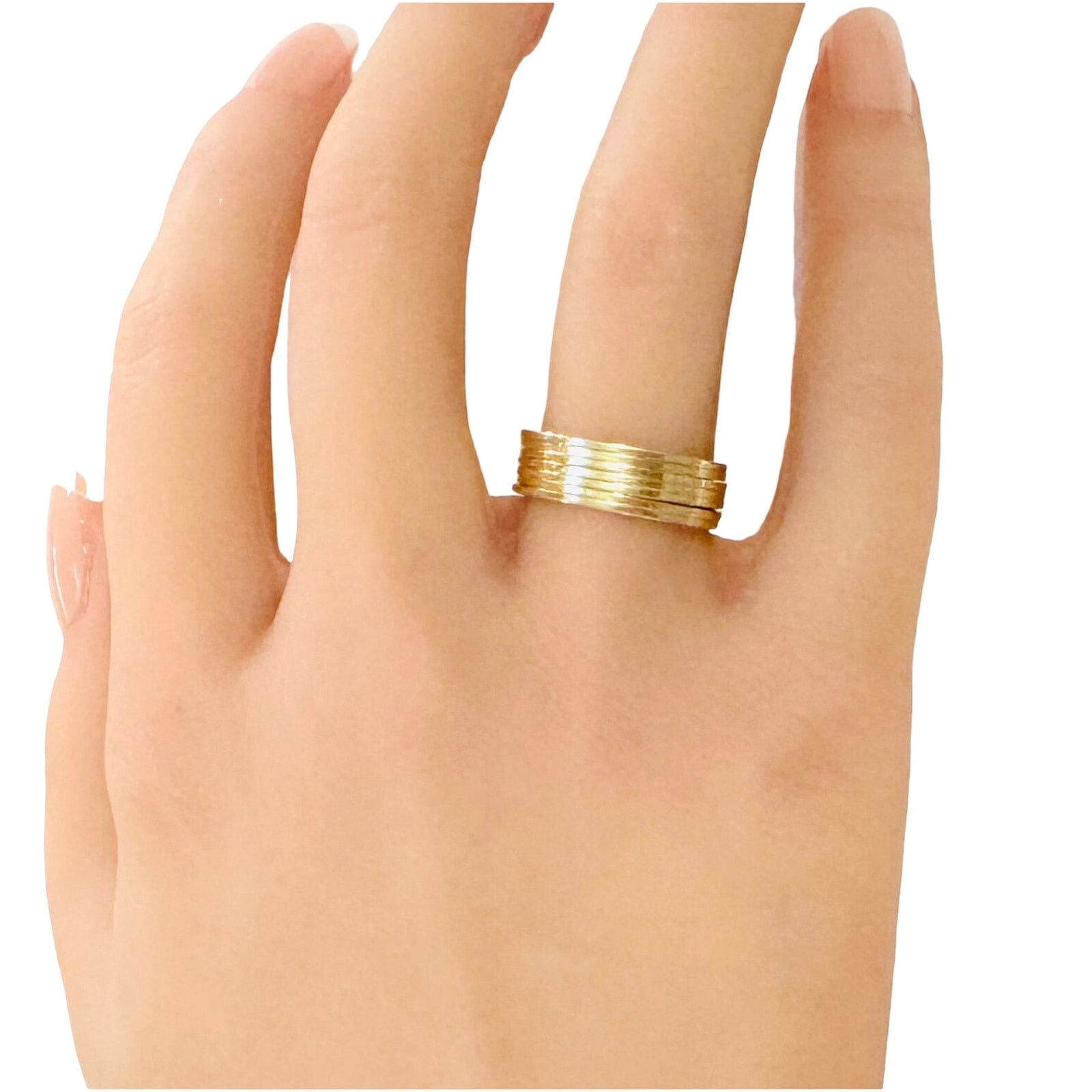 Other 3g Vintage Solid 10k Yellow Gold Statement Ring Stack Size 7 Size ONE SIZE - 2 Thumbnail
