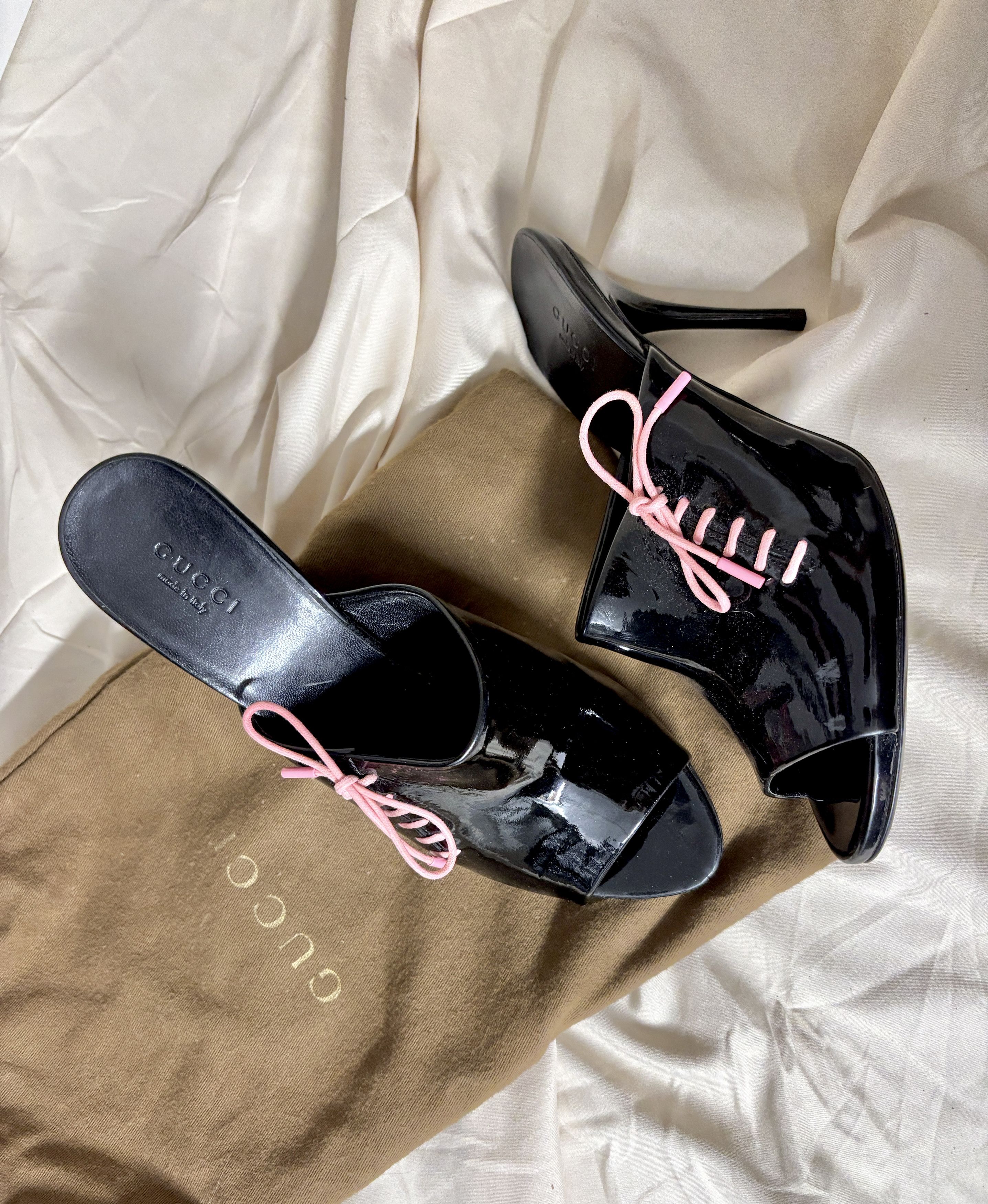 Gucci Gucci by Tom Ford - 90's Patent Leather Mules Size US 8 / IT 38 - 4 Thumbnail