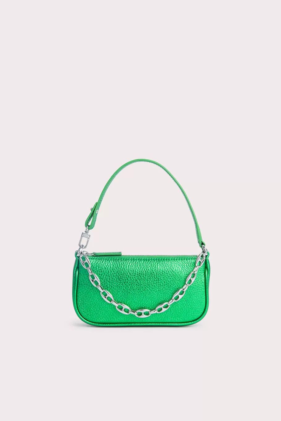 By Far o1mle1224 Size : OS/Metallic Grain Leather Mini Bag in Green Size ONE SIZE - 1 Thumbnail