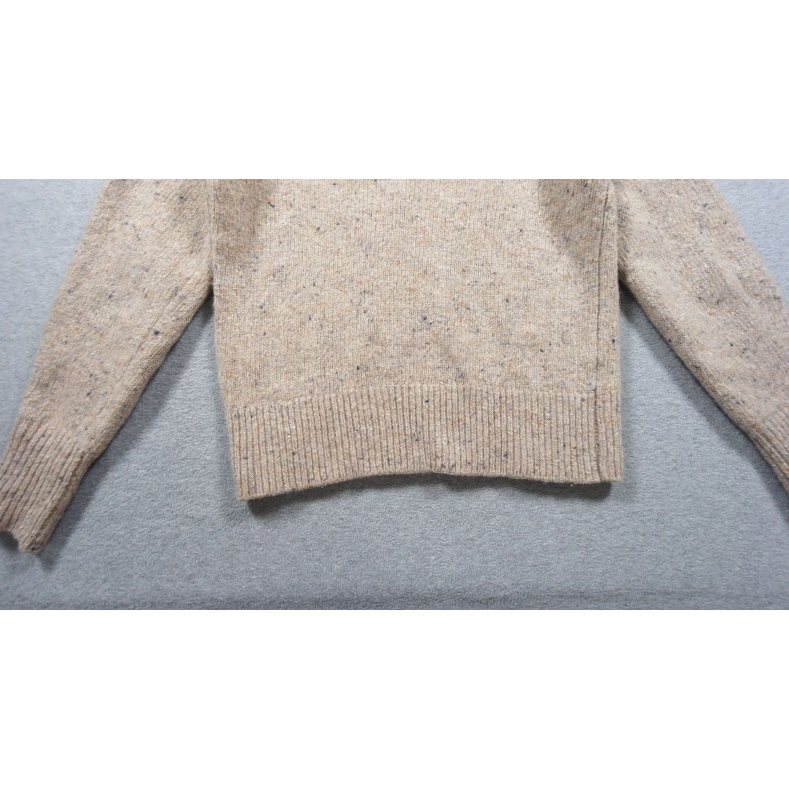 Faherty Faherty Sweater Womens XS Beige Knit Mock Neck Pullover Pullover Shoulder Ladies Knitwear Pullover Long Sleeve Casual Size XS / US 0-2 / IT 36-38 - 3 Thumbnail