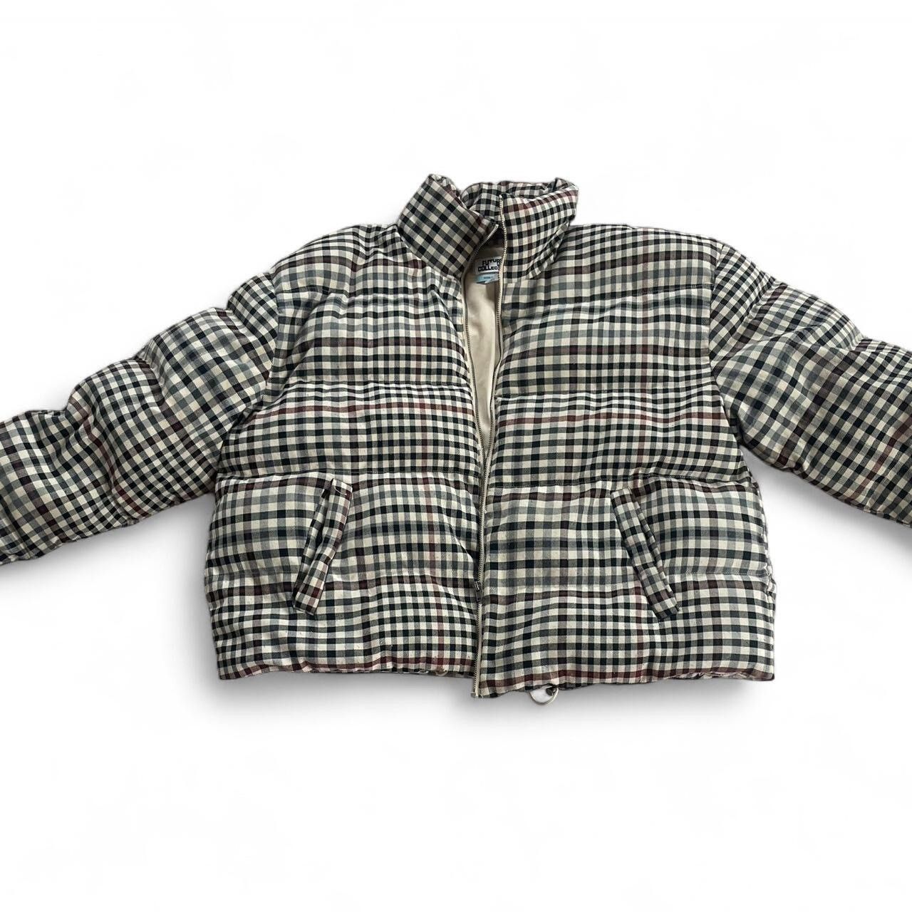 Other BLACK AND TAN PLAID CHECKERED CROPPED PUFFER COAT🤎 Size M / US 6-8 / IT 42-44 - 2 Thumbnail