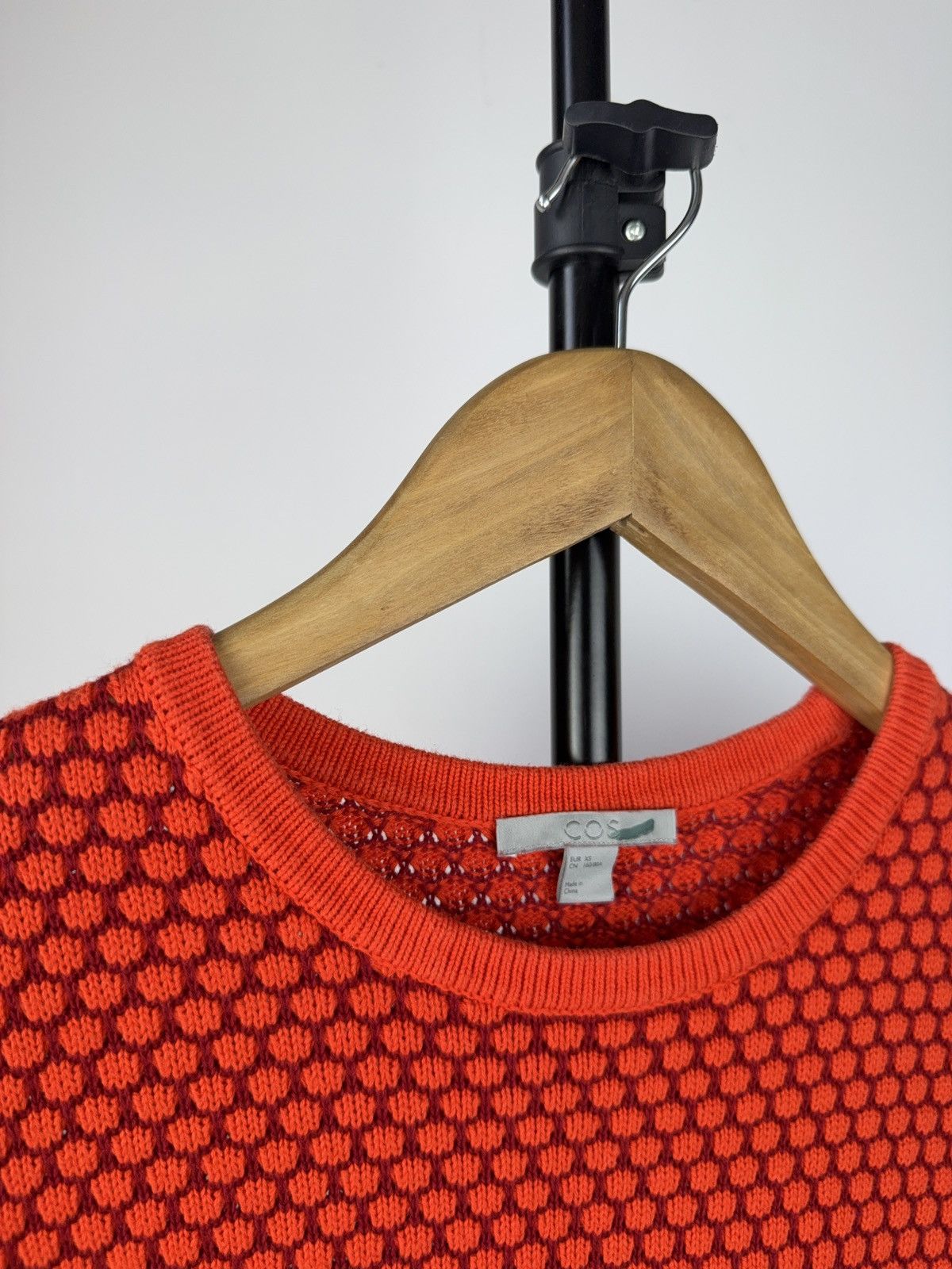 Cos COS Geometric Knit Dress Red Black Honeycomb Pattern Size XS / US 0-2 / IT 36-38 - 5 Thumbnail