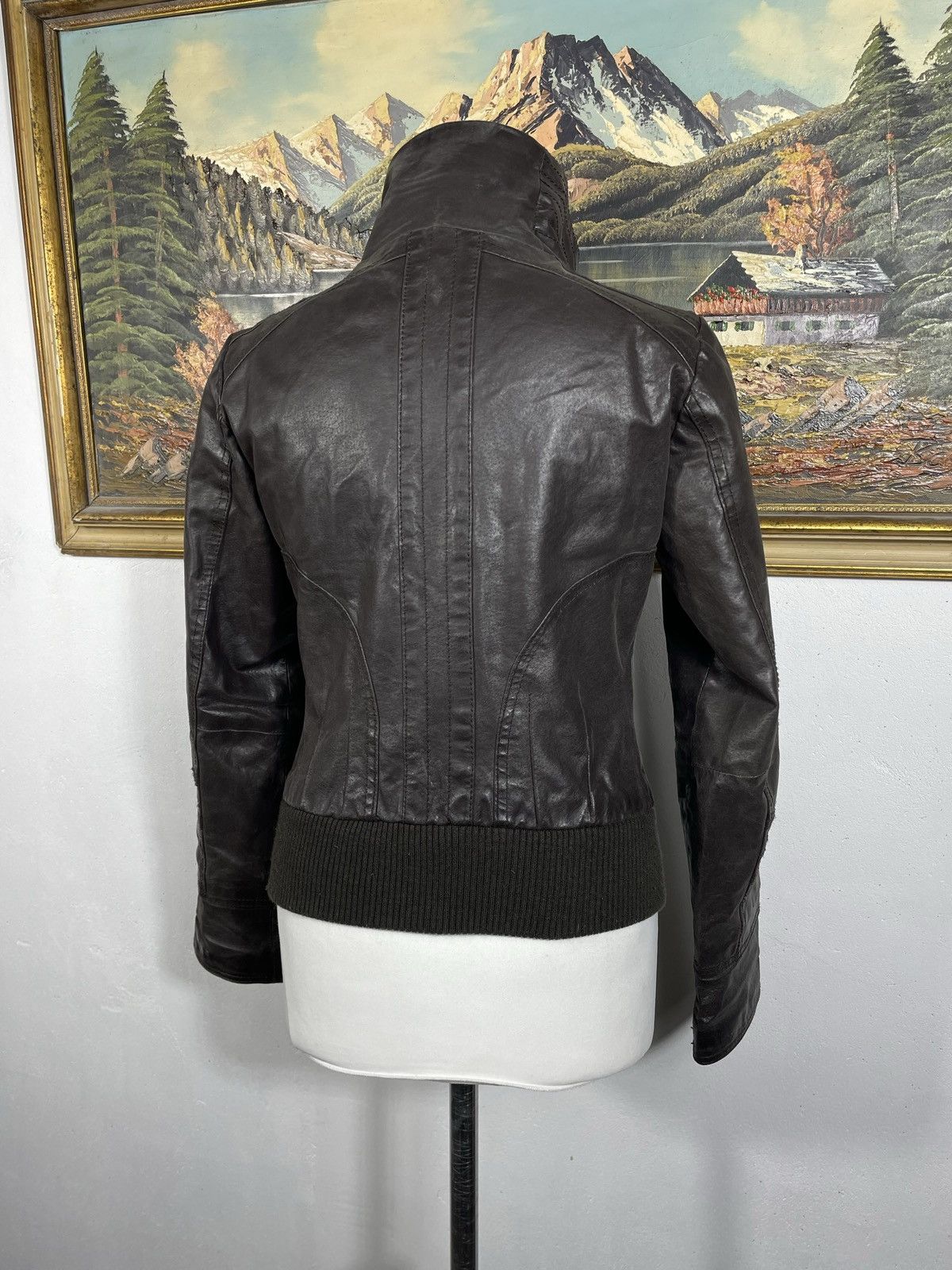 Vintage Brown Retro 90s Genuine Real Leater Bomber Punk Rock Cyber Size S / US 4 / IT 40 - 5 Thumbnail