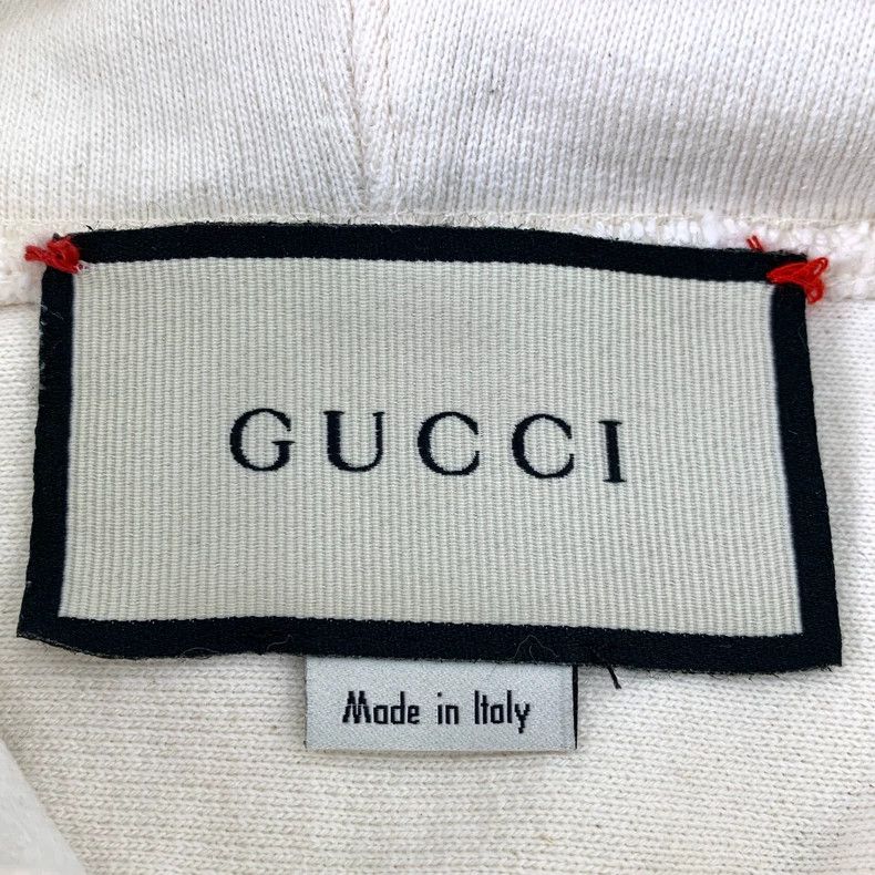 Gucci Gucci Beige letter lamb print cotton hooded drawstring swea Size US XS / EU 42 / 0 - 6 Thumbnail