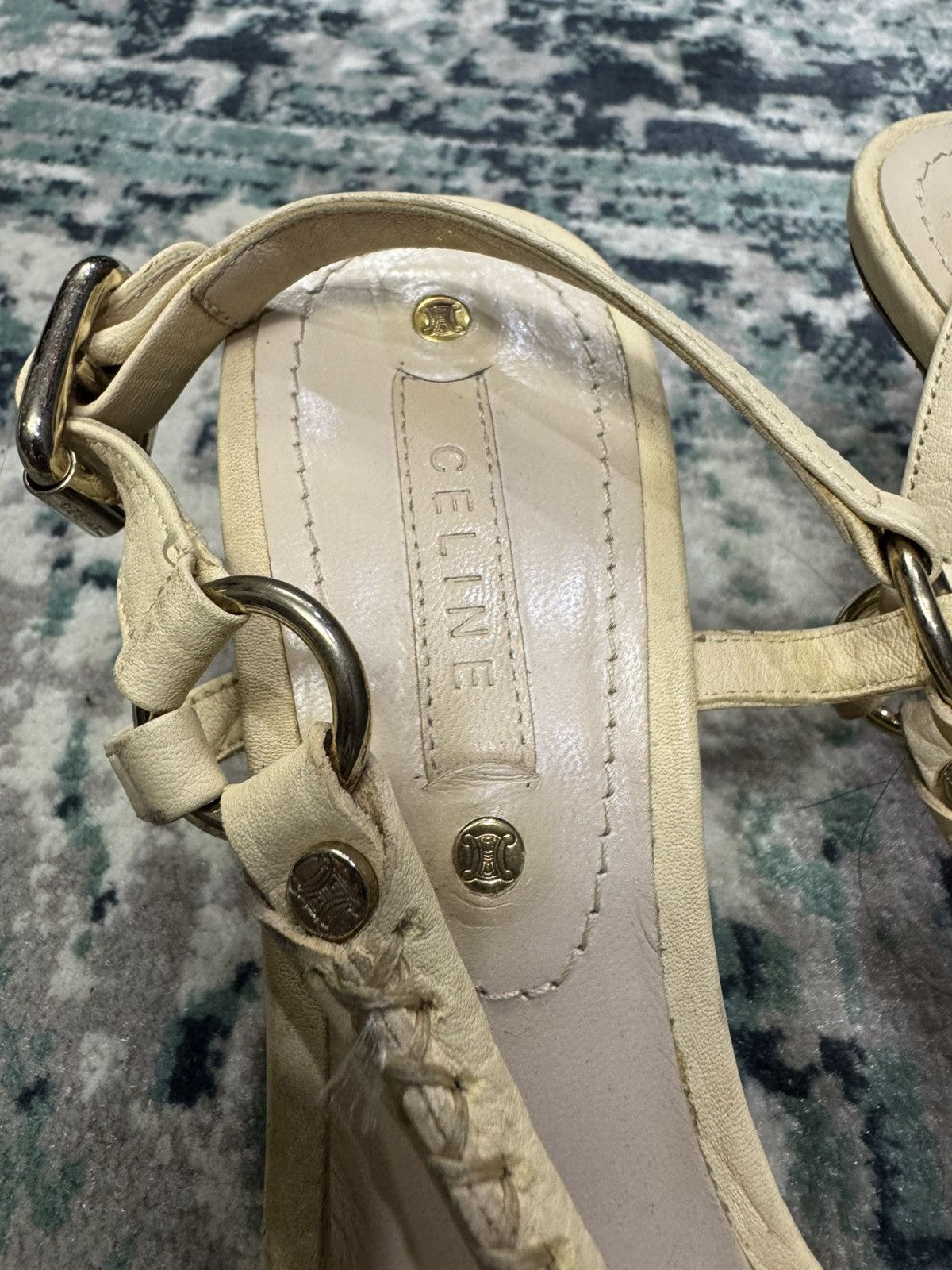 Celine CELINE LEATHER STRAP SANDAL Size US 7 / IT 37 - 3 Thumbnail