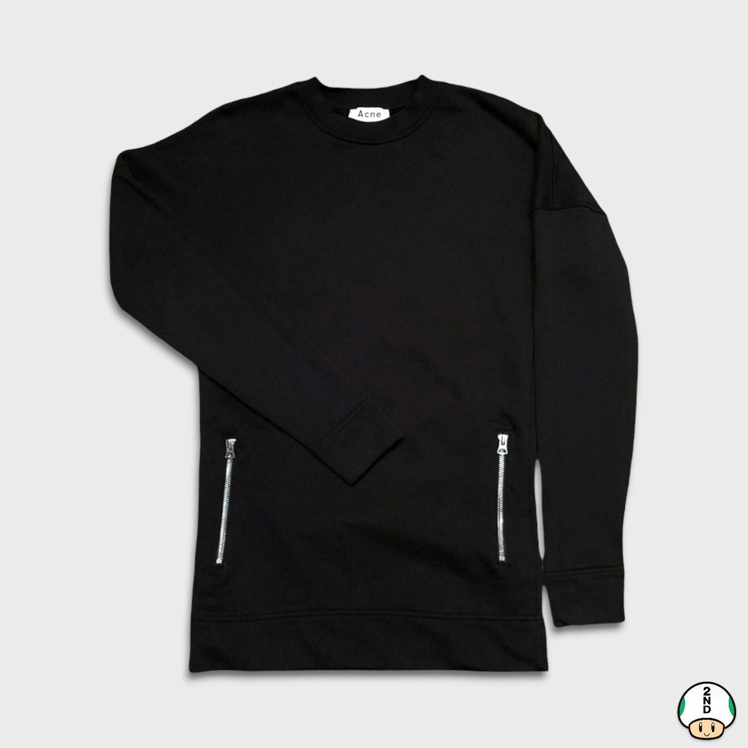 Acne Studios Acne Studios Lorena Sweatshirt 2XS Black Side Zip Pullover Size XXS / US 00 / IT 34 - 1 Thumbnail