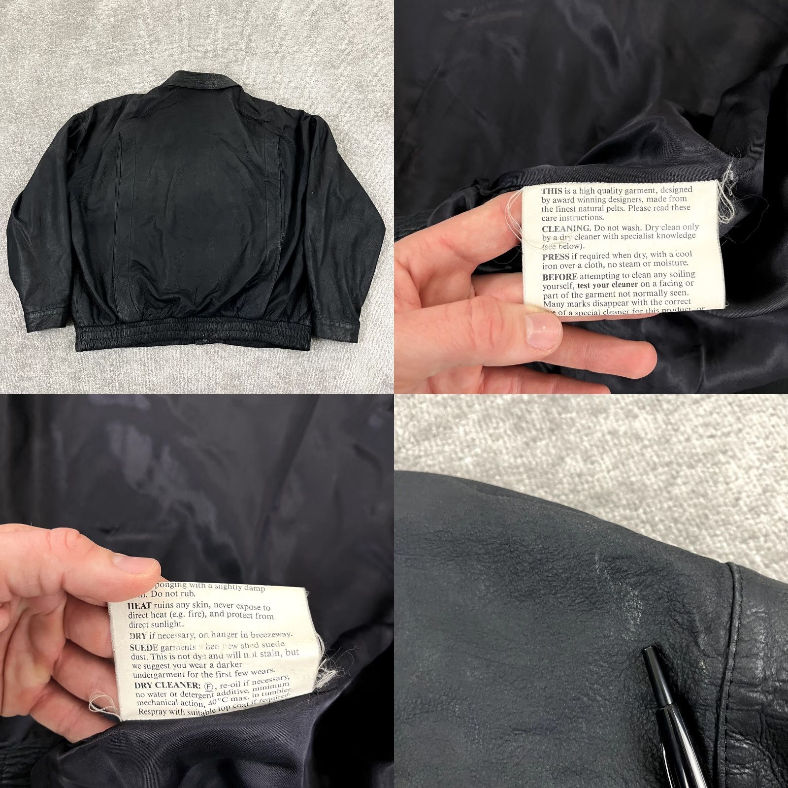Skin Skin Things Jacket Men Size 42 Blue Leather Bomber Full Zip L/S NEW ZEALAND Soft Zip Full Size US XS / EU 42 / 0 - 8 Thumbnail