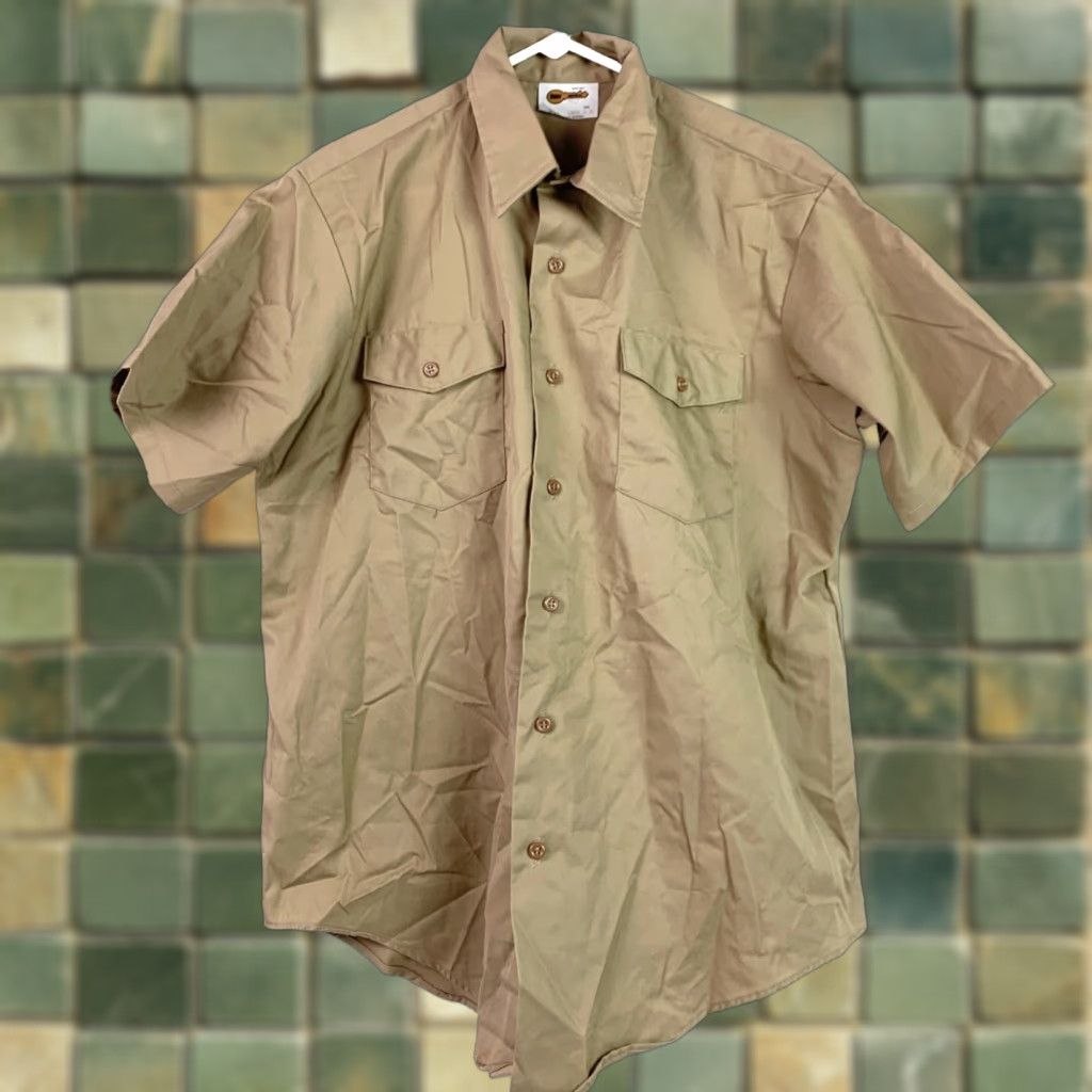 Vintage VINTAGE Key Imperial Shirt Large Brown 70s Short Sleeve Deadstock Made In USA Size US L / EU 52-54 / 3 - 1 Thumbnail